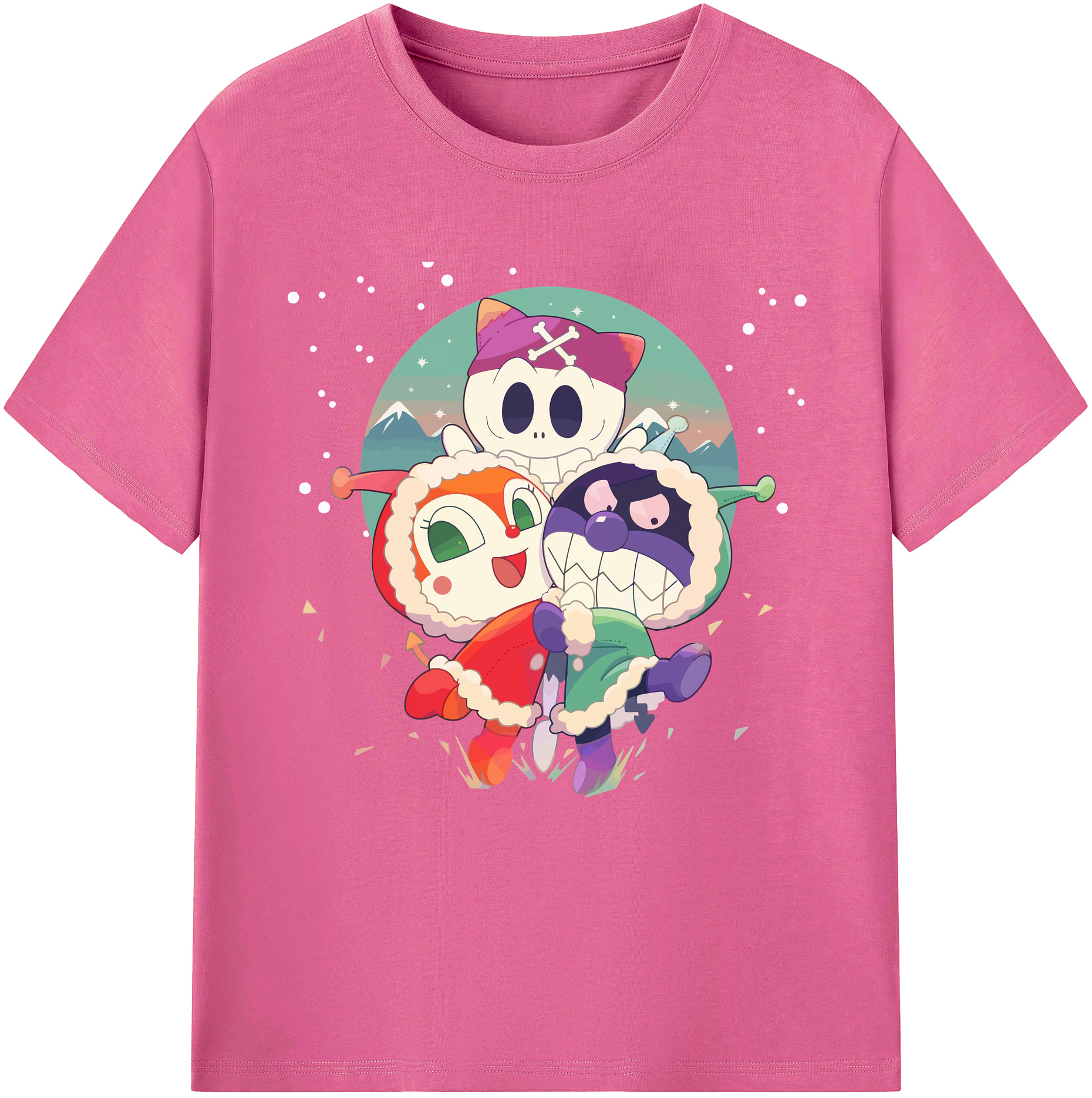 （画像用） アンパンマン Anpanman レディースカジュアルプリントTシャツ（綿100％）