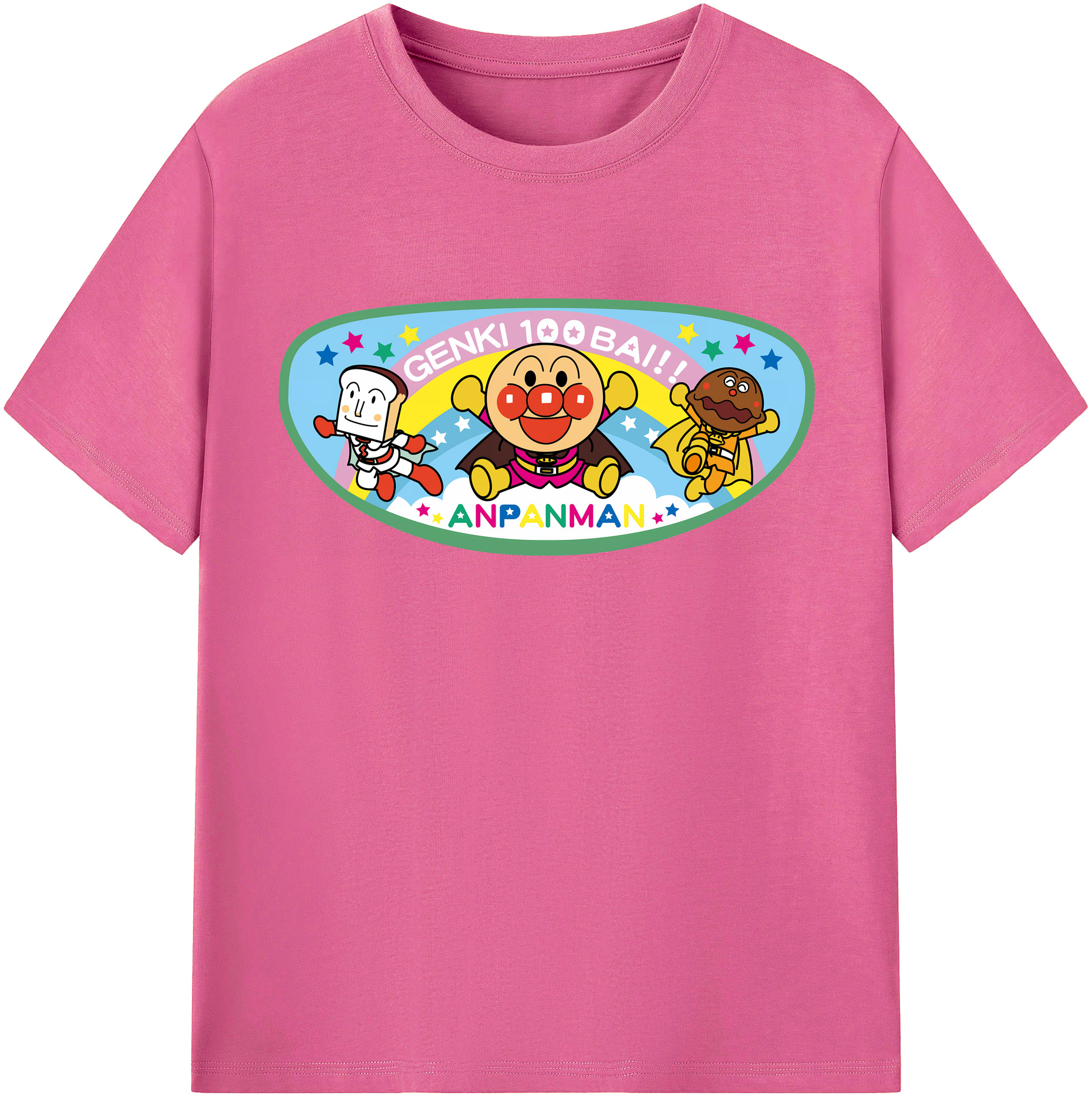 （画像用） アンパンマン Anpanman レディースカジュアルプリントTシャツ（綿100％）