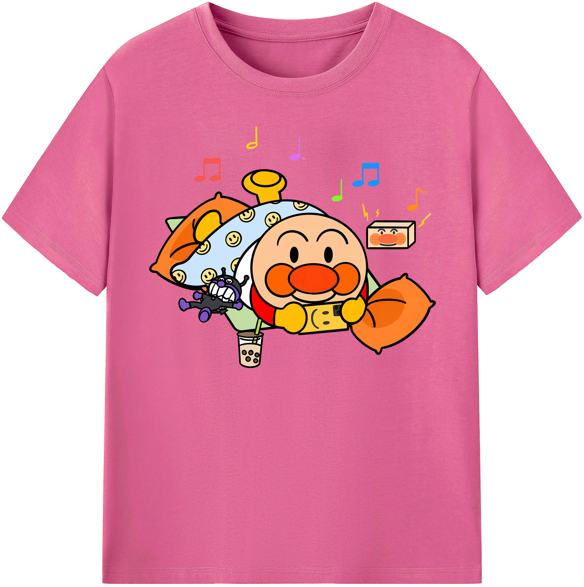 （画像用） アンパンマン Anpanman レディースカジュアルプリントTシャツ（綿100％）