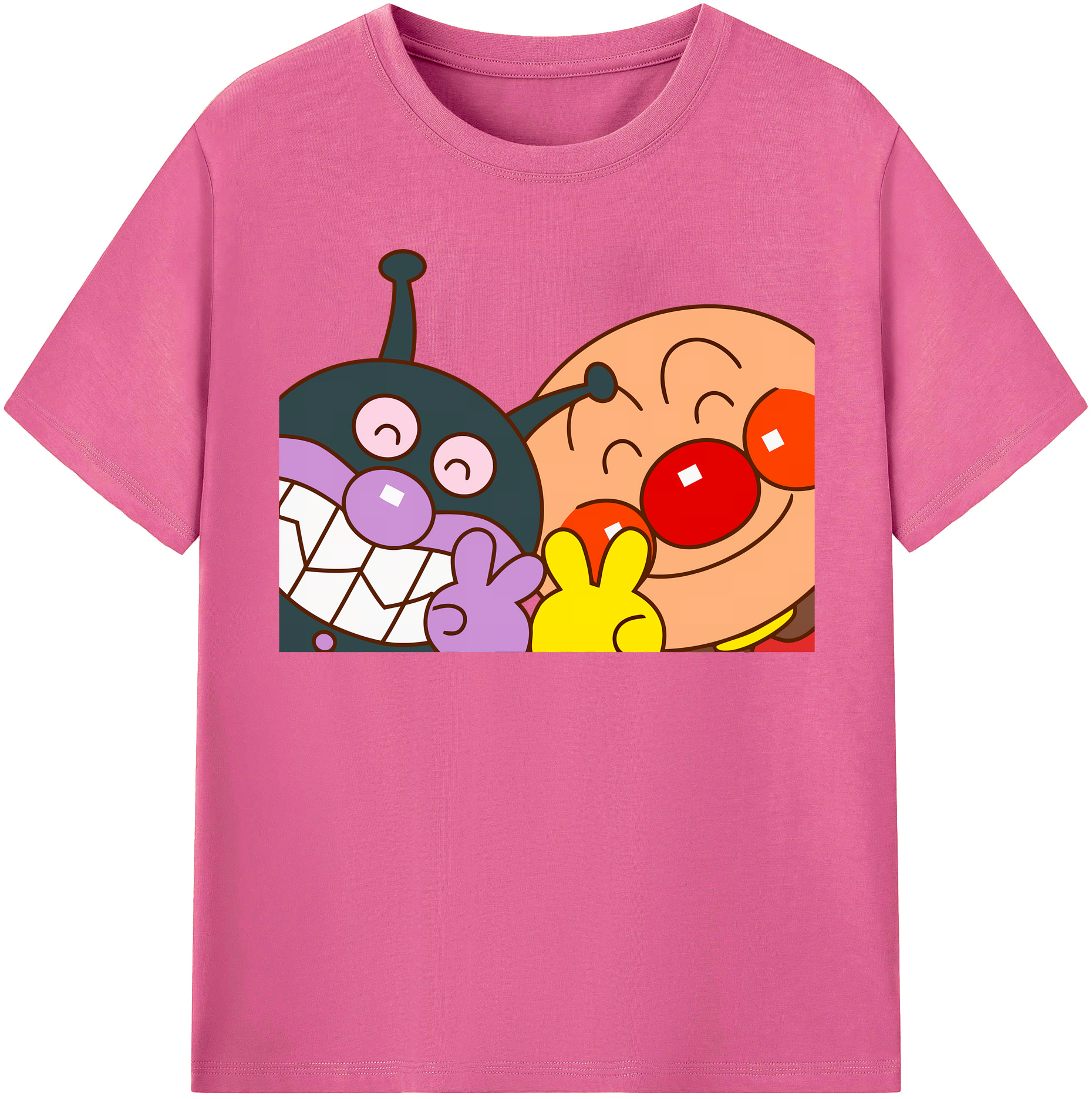 （画像用） アンパンマン Anpanman レディースカジュアルプリントTシャツ（綿100％）