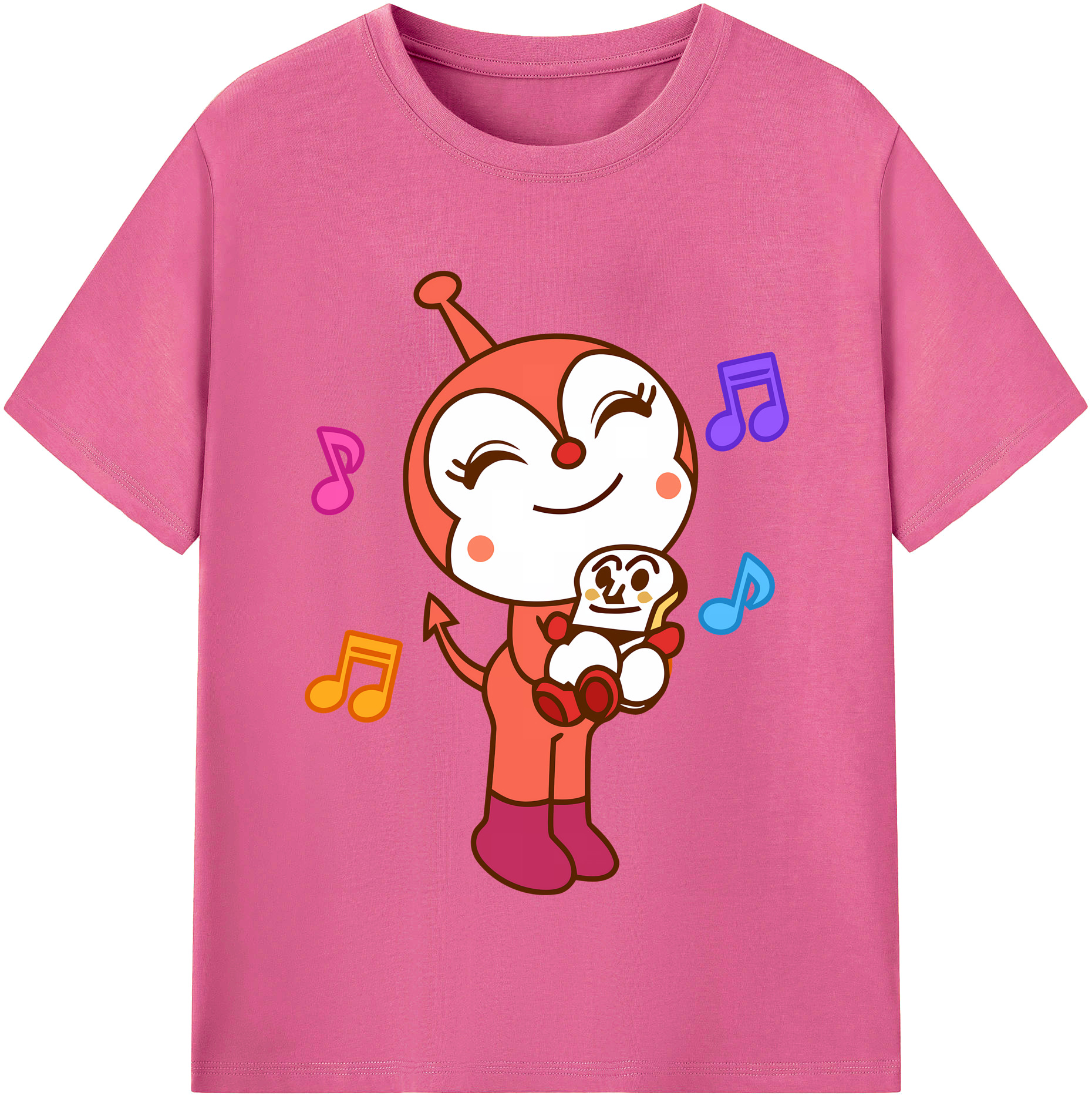 （画像用） アンパンマン Anpanman レディースカジュアルプリントTシャツ（綿100％）