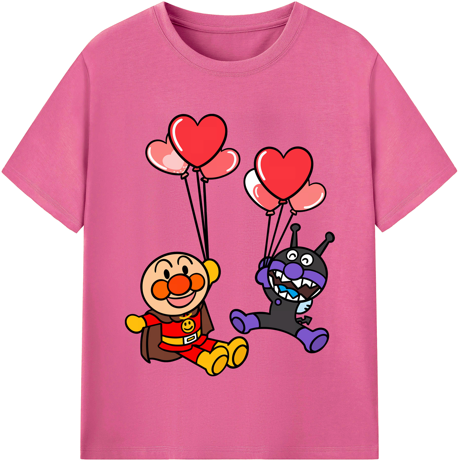 （画像用） アンパンマン Anpanman レディースカジュアルプリントTシャツ（綿100％）