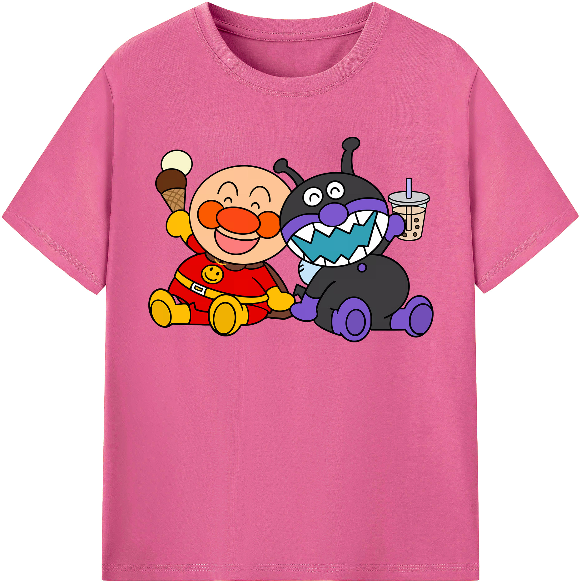 （画像用） アンパンマン Anpanman レディースカジュアルプリントTシャツ（綿100％）