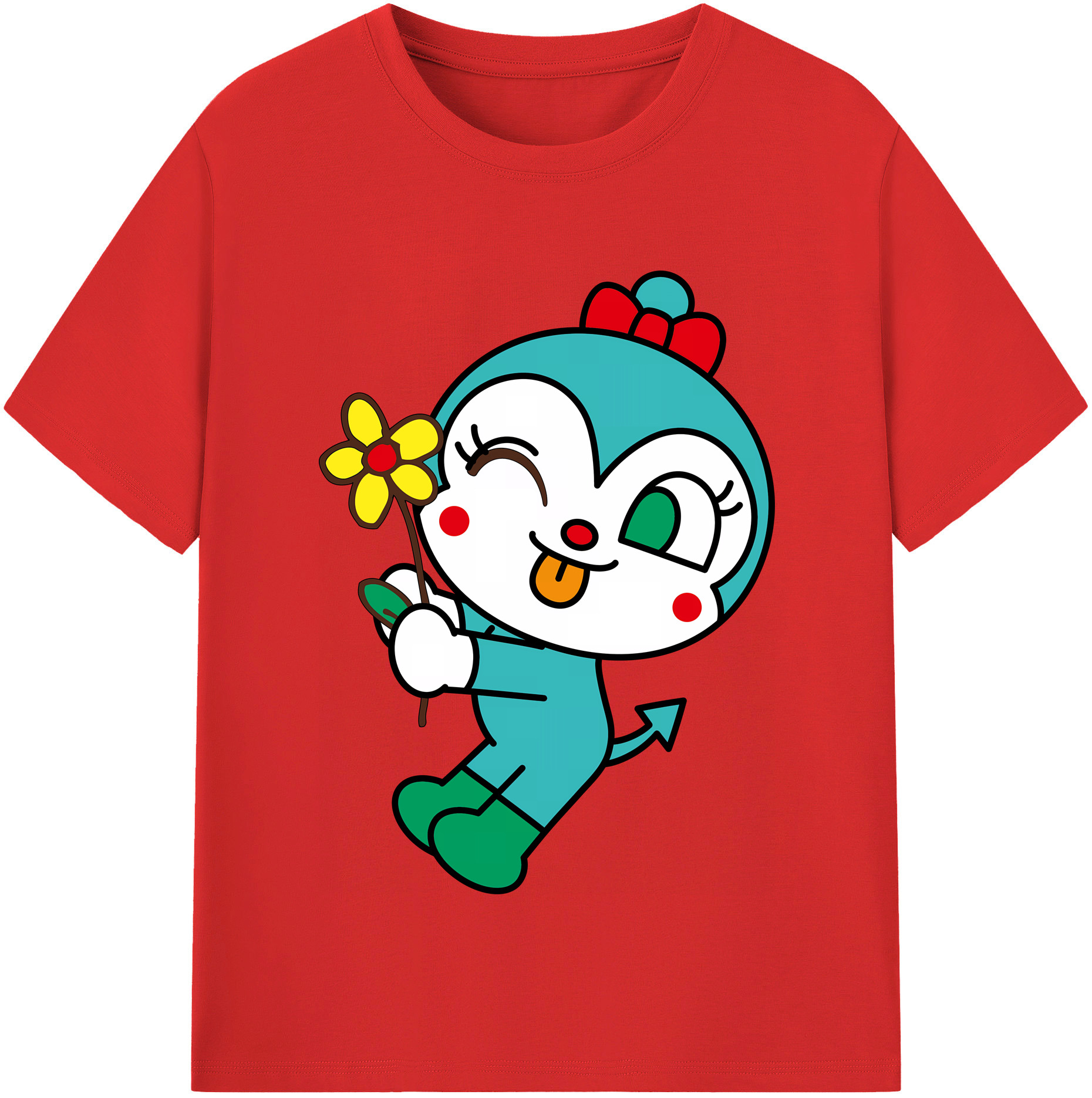 （画像用） アンパンマン Anpanman レディースカジュアルプリントTシャツ（綿100％）