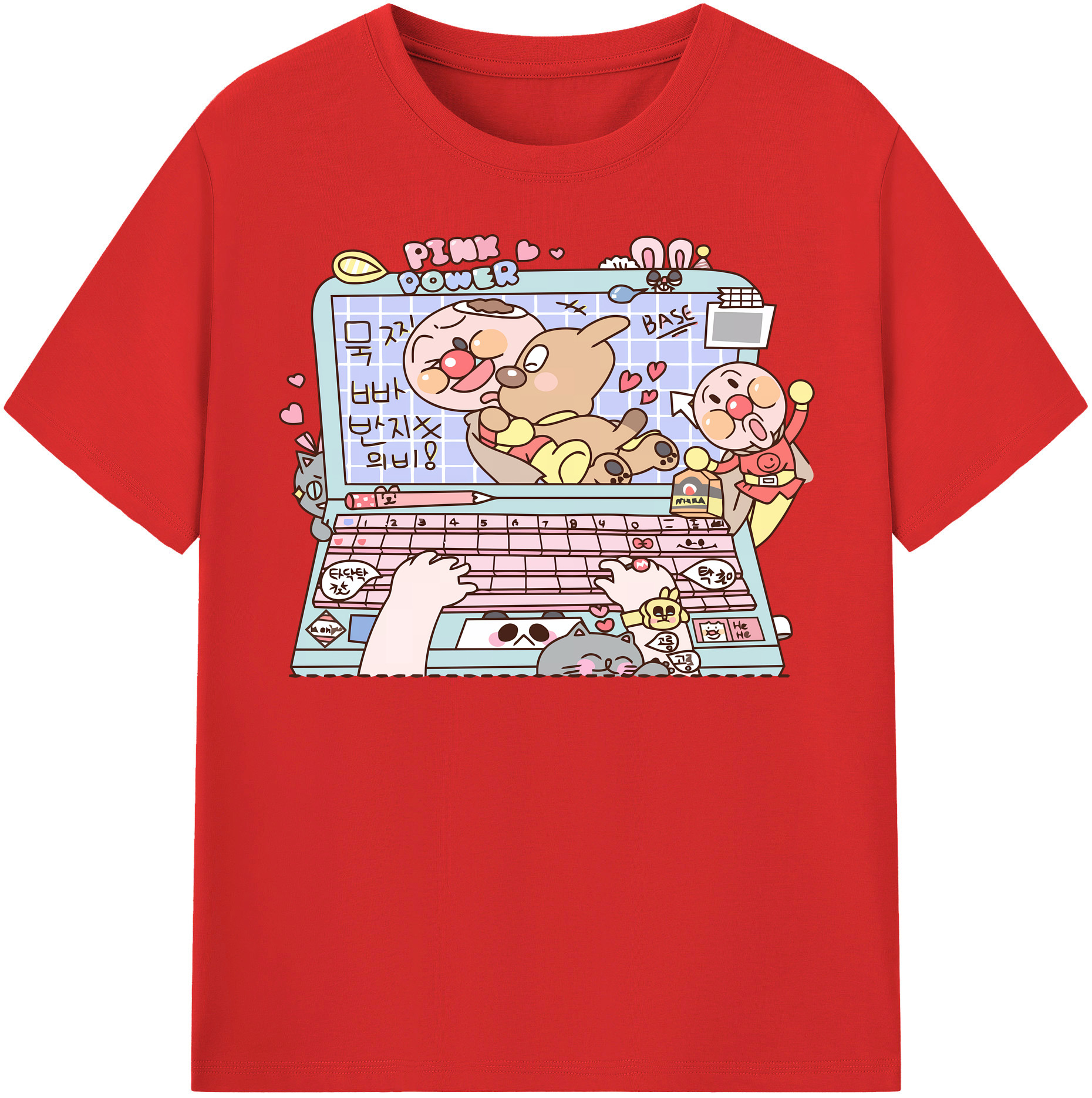 （画像用） アンパンマン Anpanman レディースカジュアルプリントTシャツ（綿100％）
