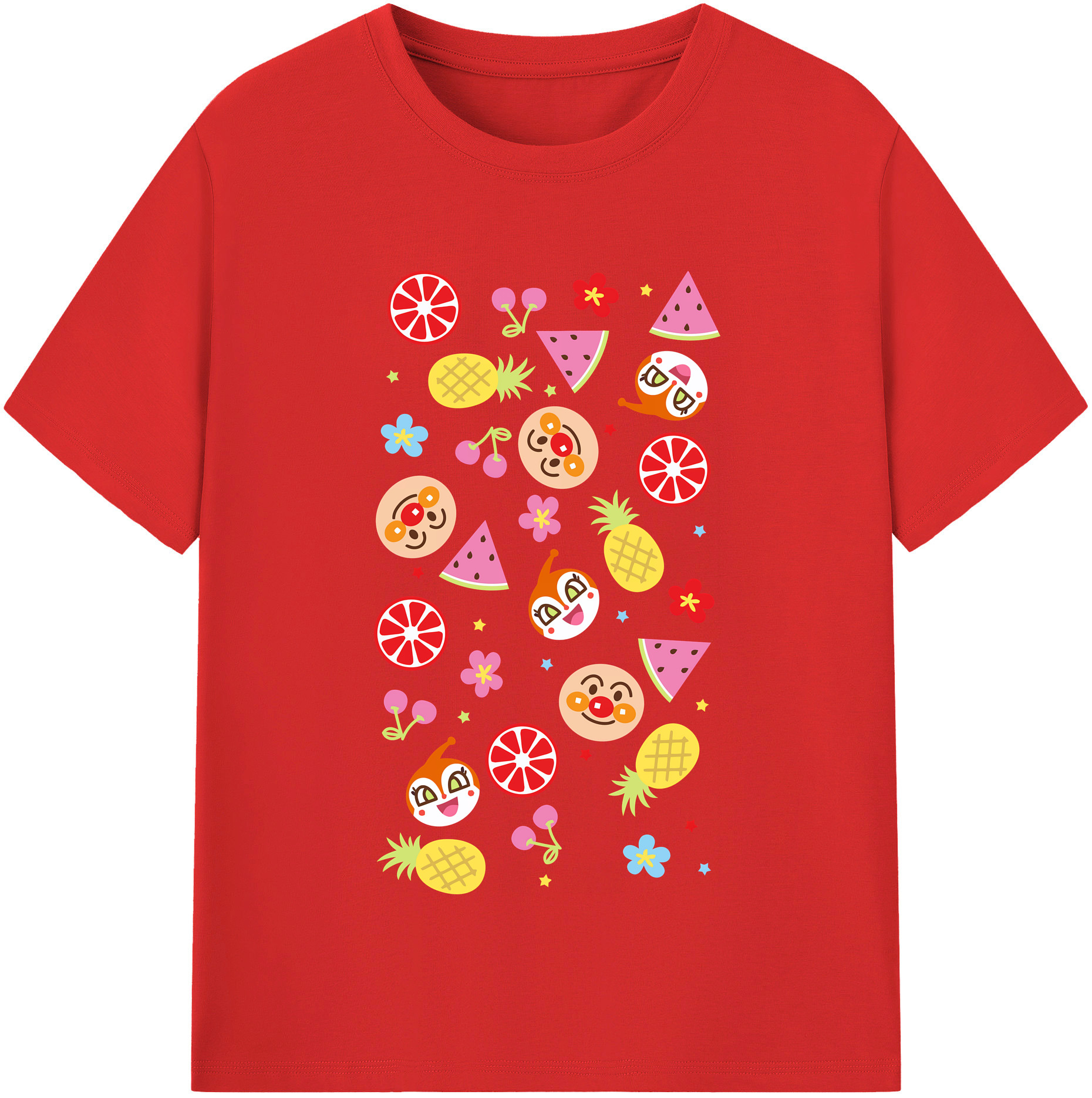 （画像用） アンパンマン Anpanman レディースカジュアルプリントTシャツ（綿100％）