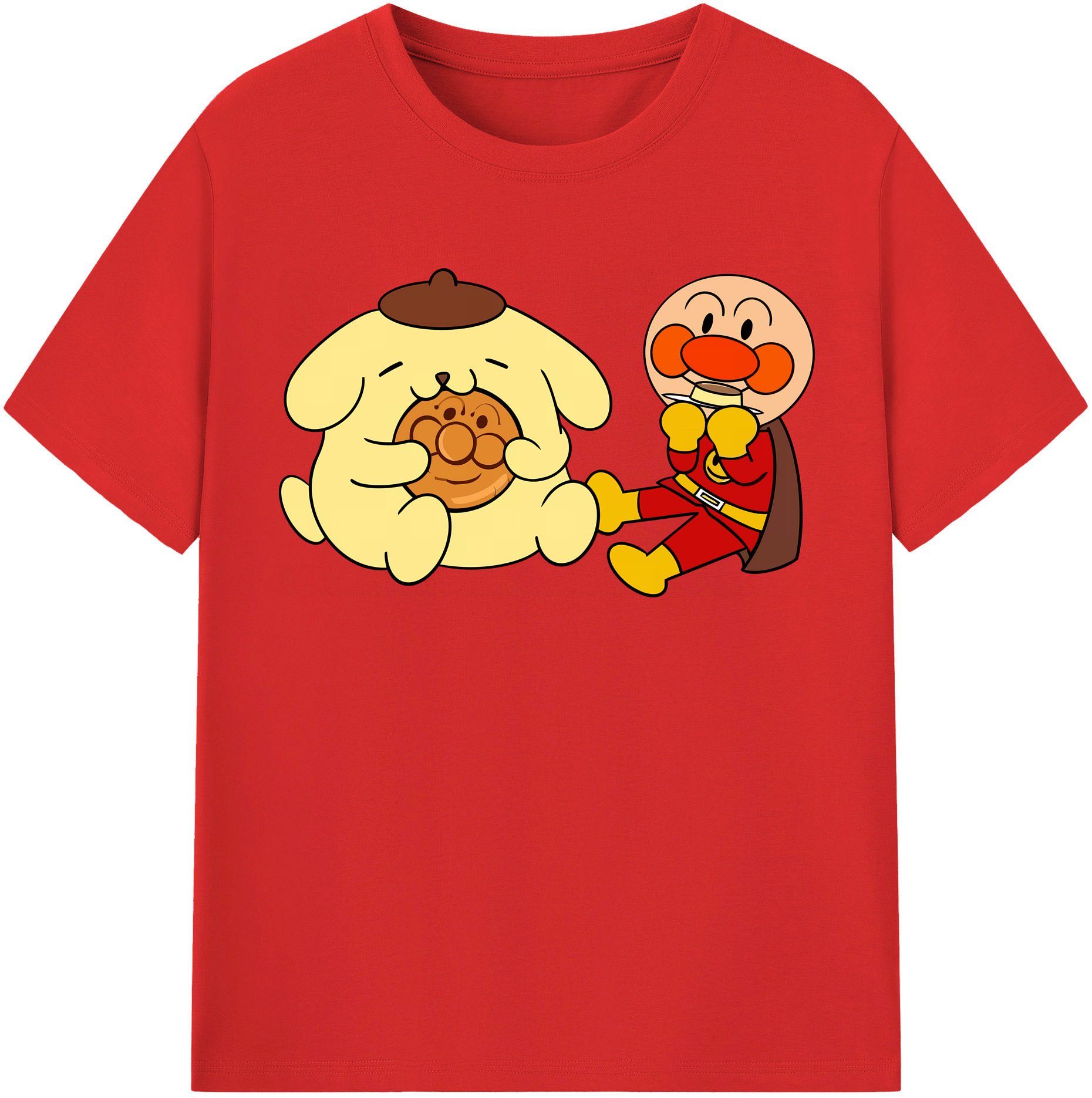 （画像用） アンパンマン Anpanman レディースカジュアルプリントTシャツ（綿100％）