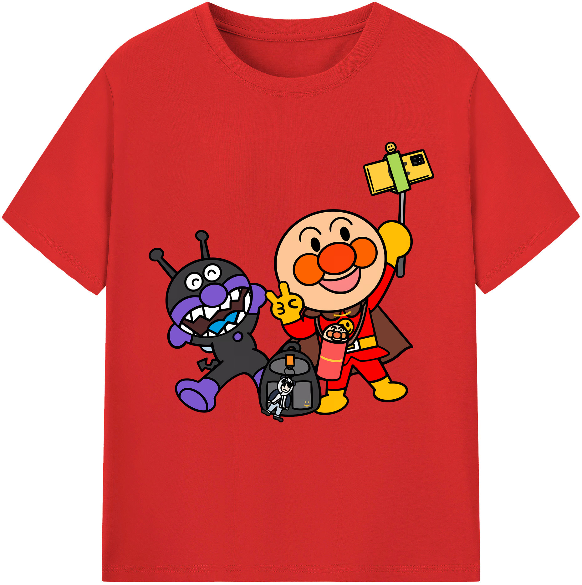 （画像用） アンパンマン Anpanman レディースカジュアルプリントTシャツ（綿100％）