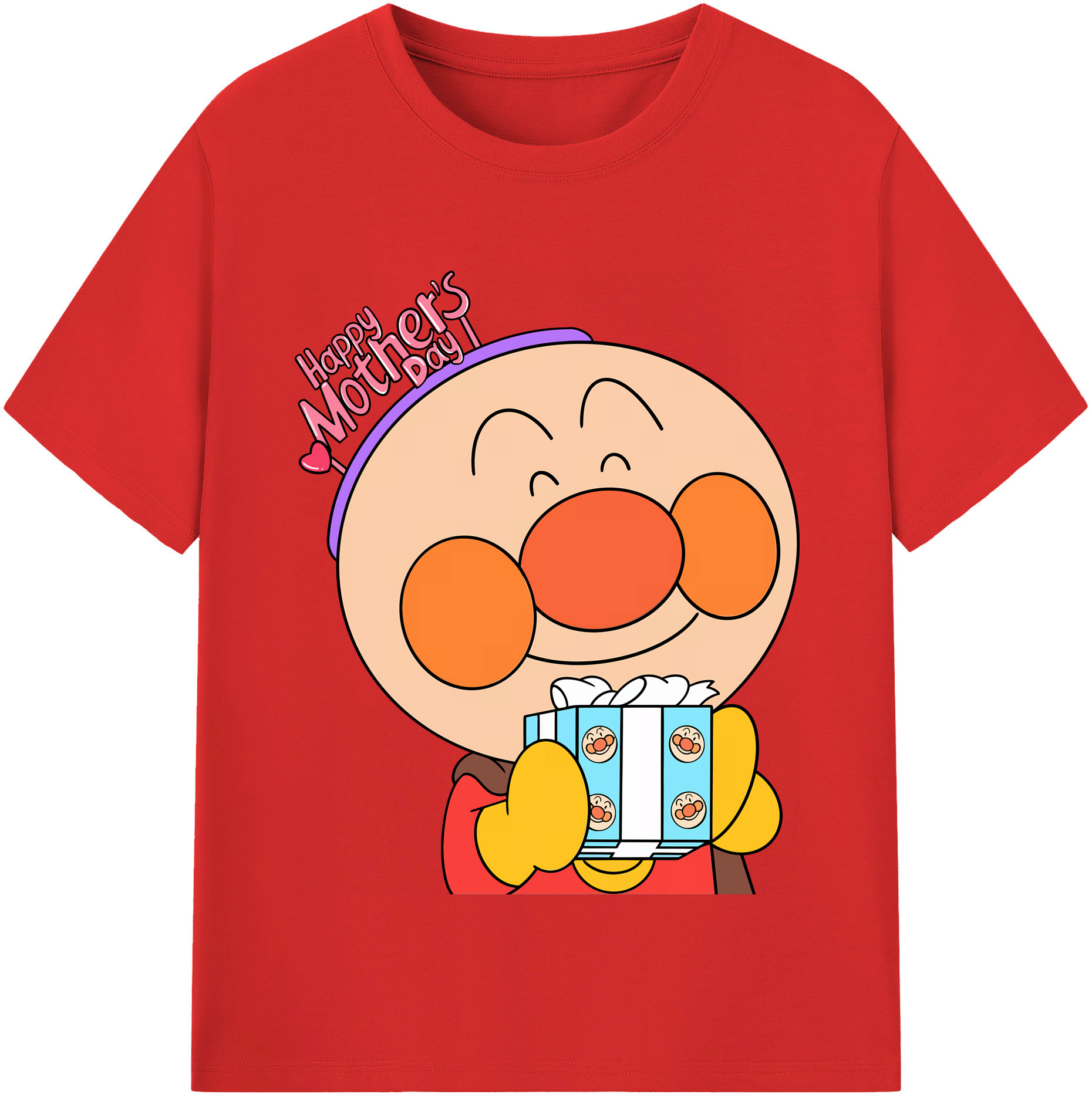 （画像用） アンパンマン Anpanman レディースカジュアルプリントTシャツ（綿100％）