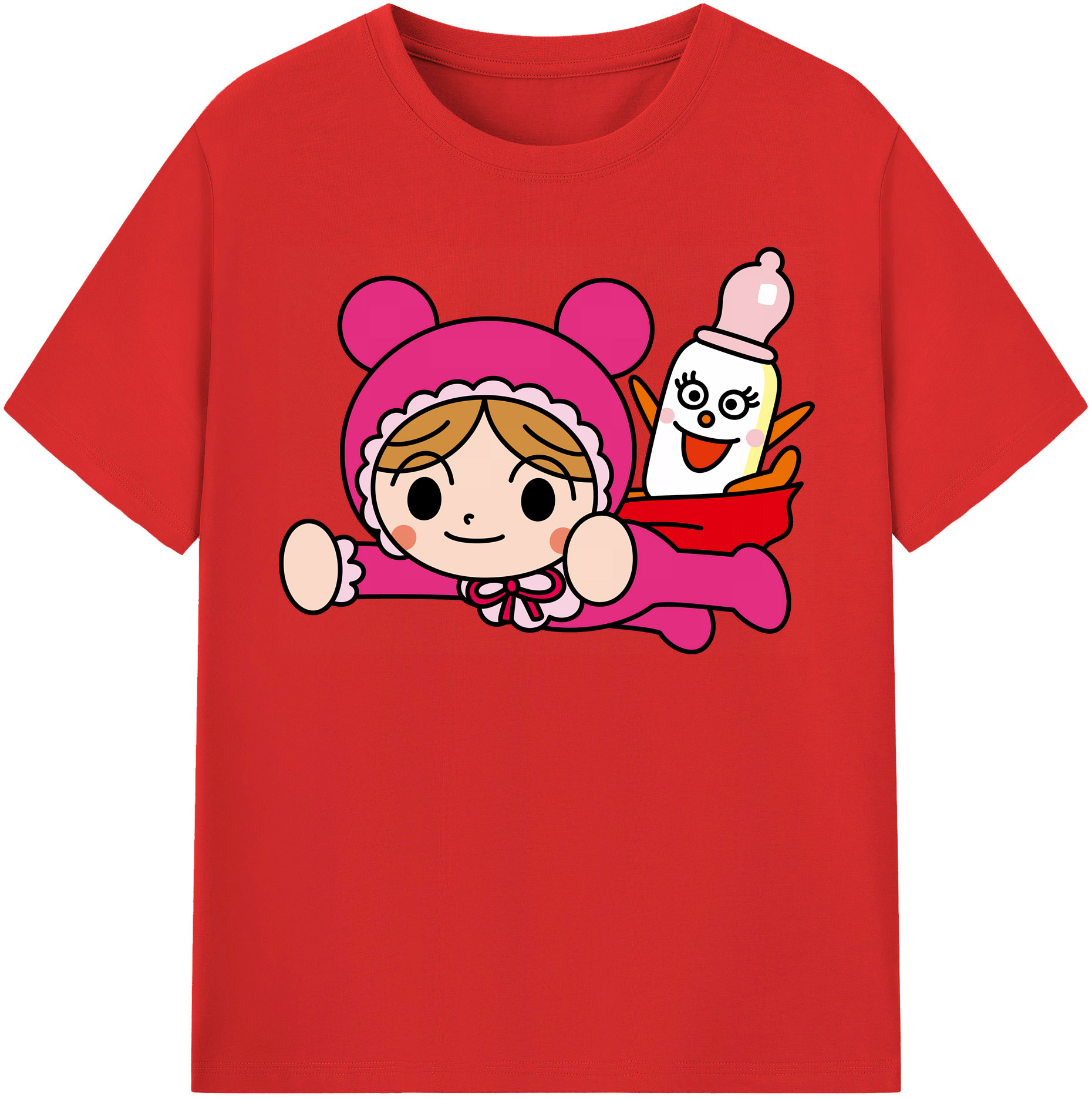 （画像用） アンパンマン Anpanman レディースカジュアルプリントTシャツ（綿100％）