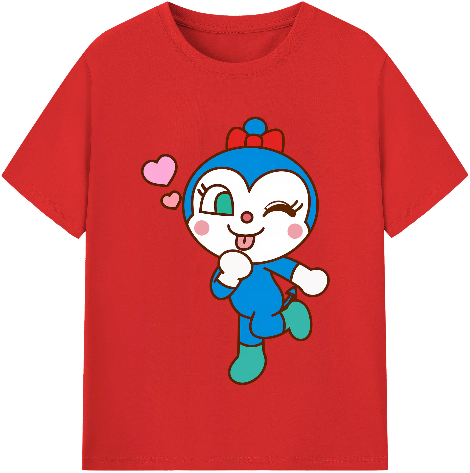 （画像用） アンパンマン Anpanman レディースカジュアルプリントTシャツ（綿100％）