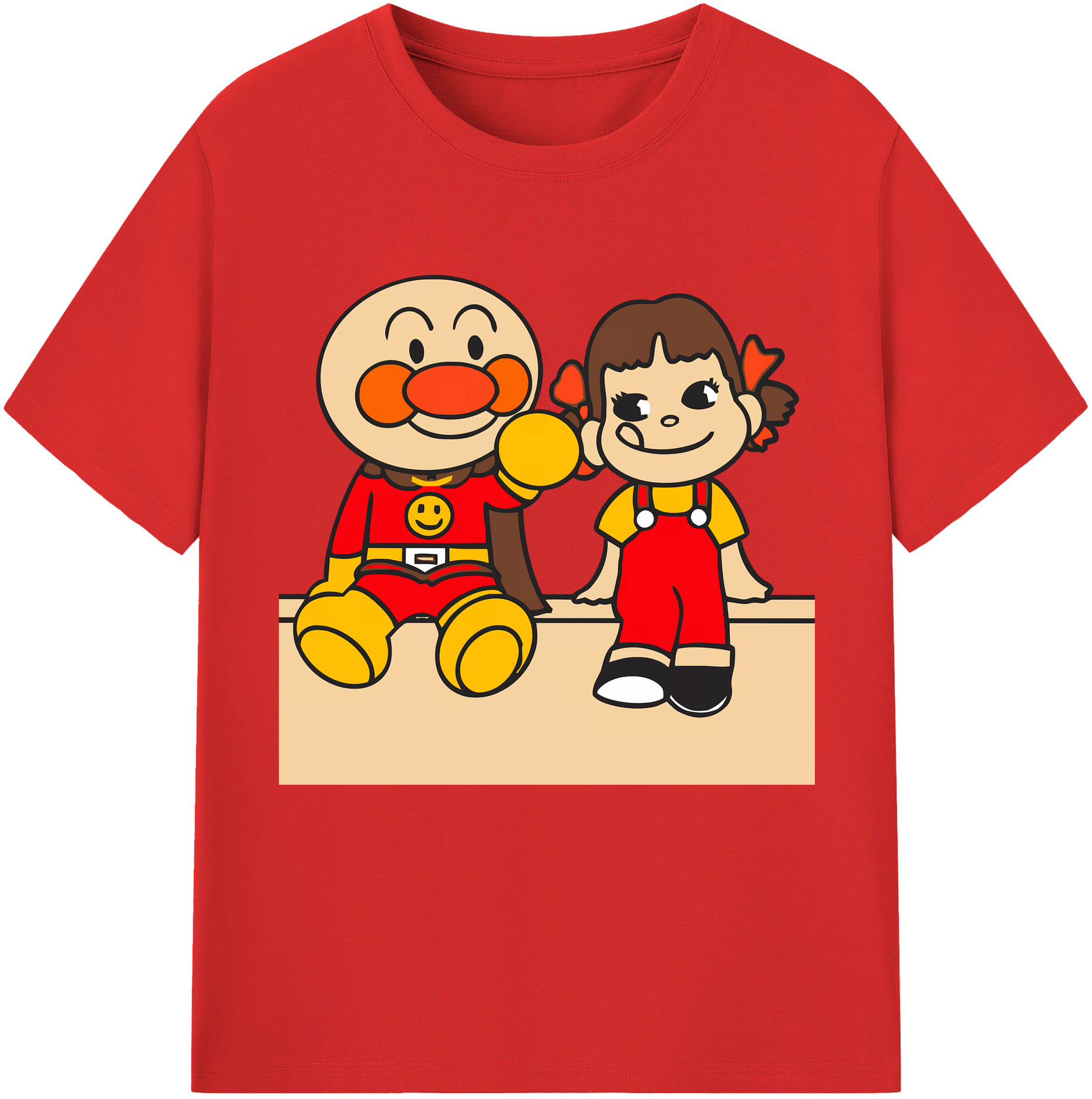 （画像用） アンパンマン Anpanman レディースカジュアルプリントTシャツ（綿100％）