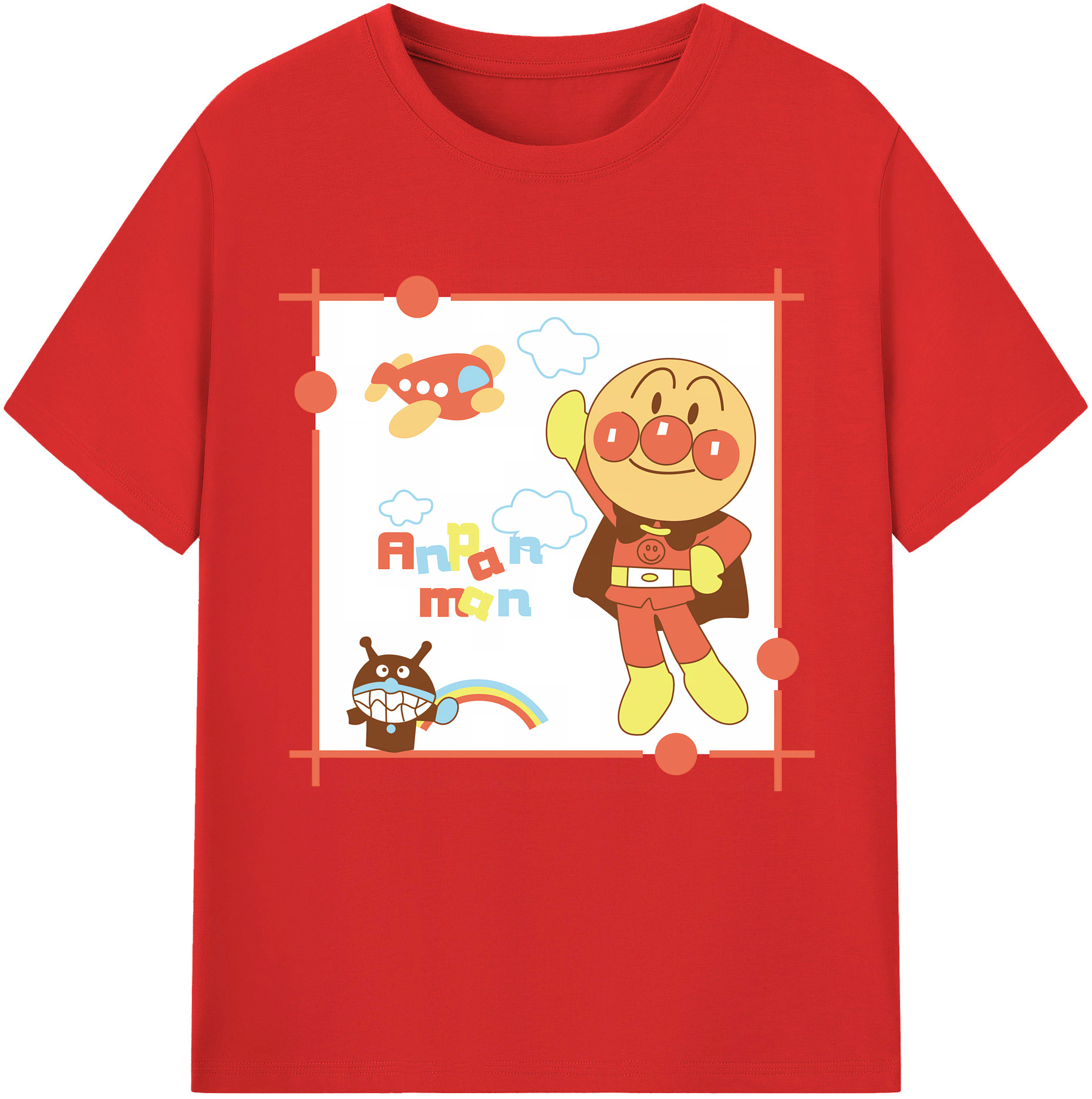 （画像用） アンパンマン Anpanman レディースカジュアルプリントTシャツ（綿100％）