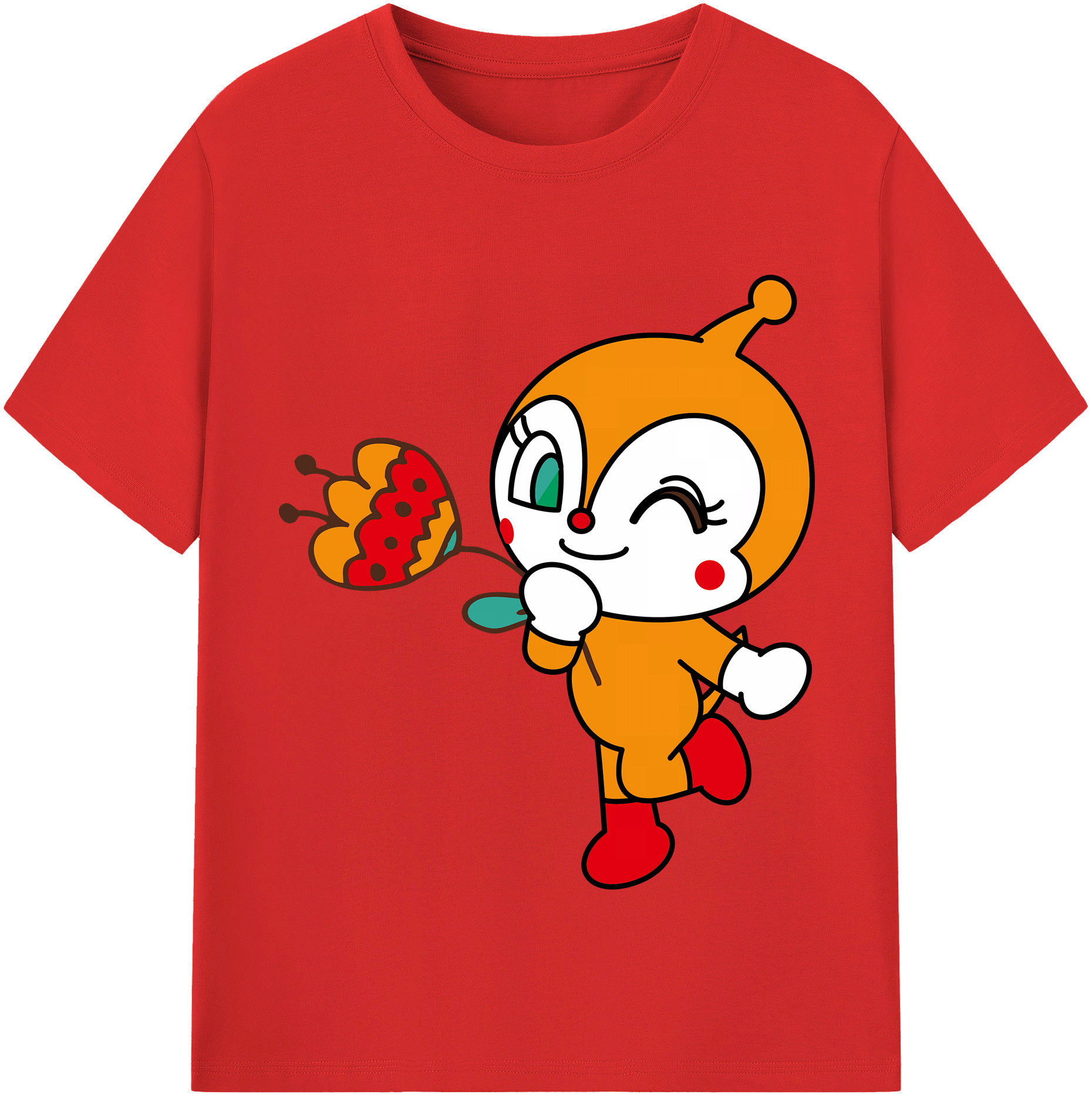 （画像用） アンパンマン Anpanman レディースカジュアルプリントTシャツ（綿100％）