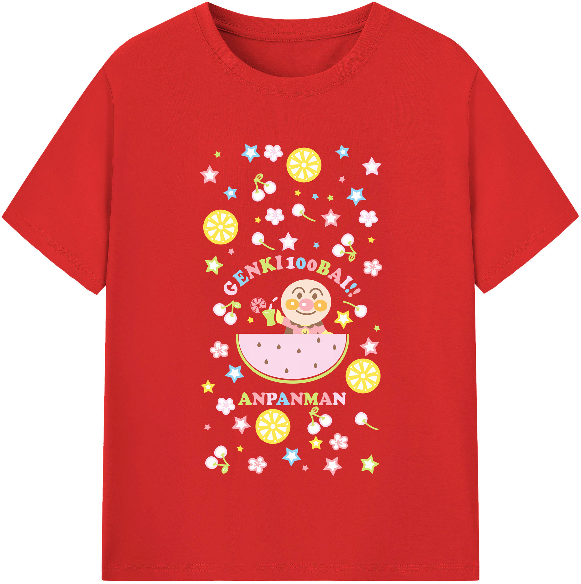（画像用） アンパンマン Anpanman レディースカジュアルプリントTシャツ（綿100％）