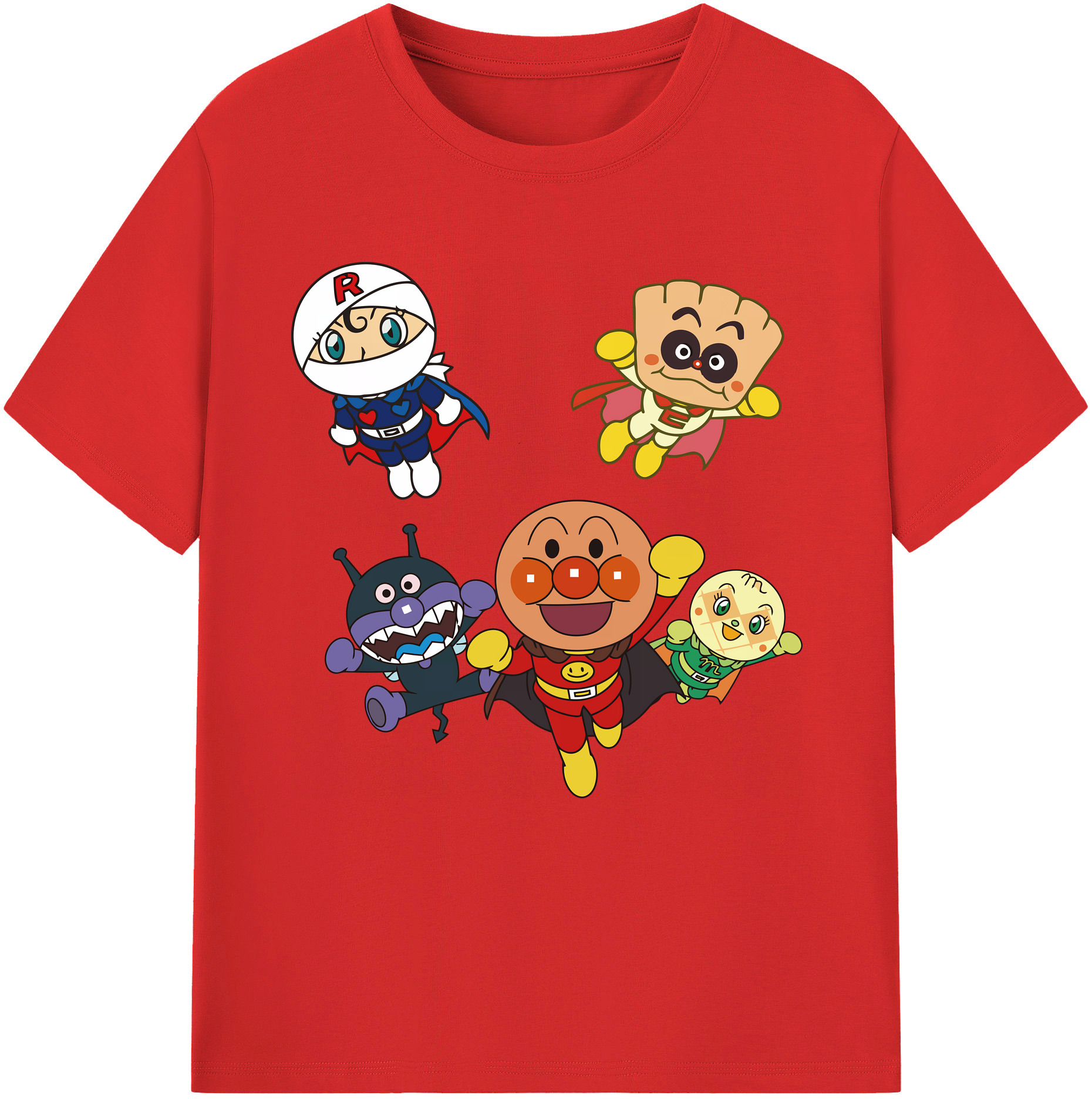 （画像用） アンパンマン Anpanman レディースカジュアルプリントTシャツ（綿100％）