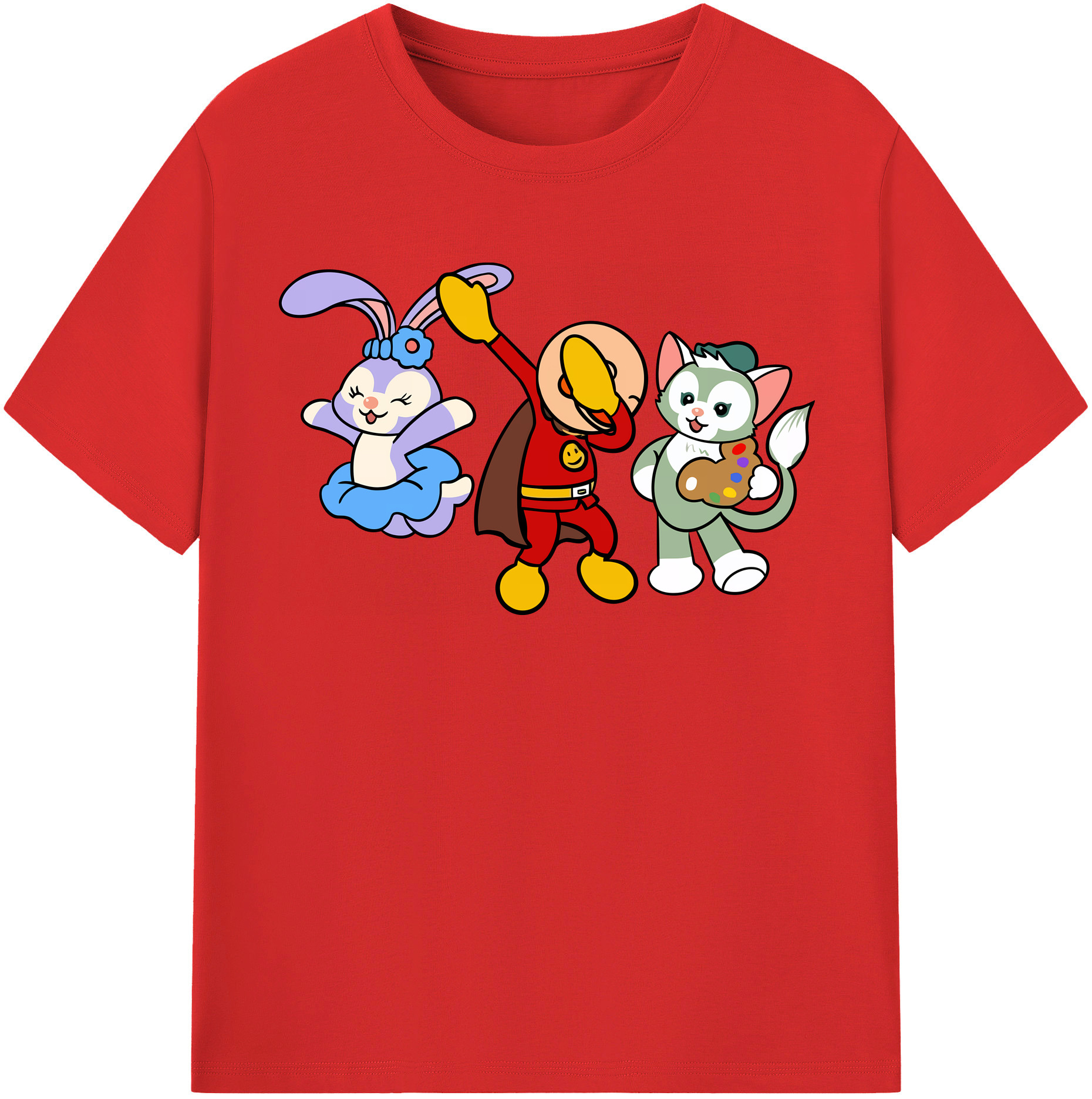 （画像用） アンパンマン Anpanman レディースカジュアルプリントTシャツ（綿100％）
