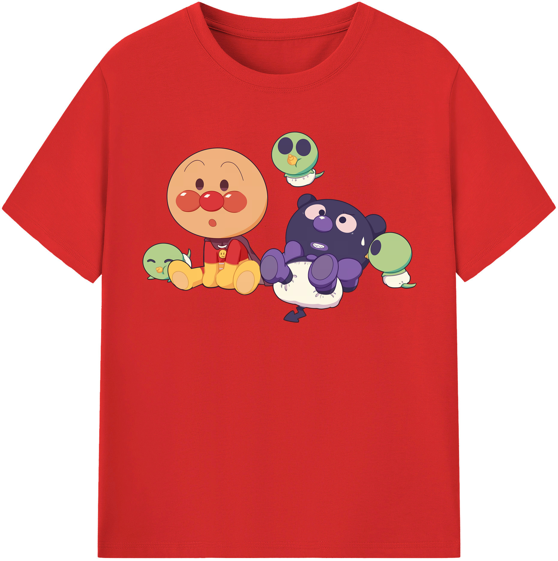 （画像用） アンパンマン Anpanman レディースカジュアルプリントTシャツ（綿100％）