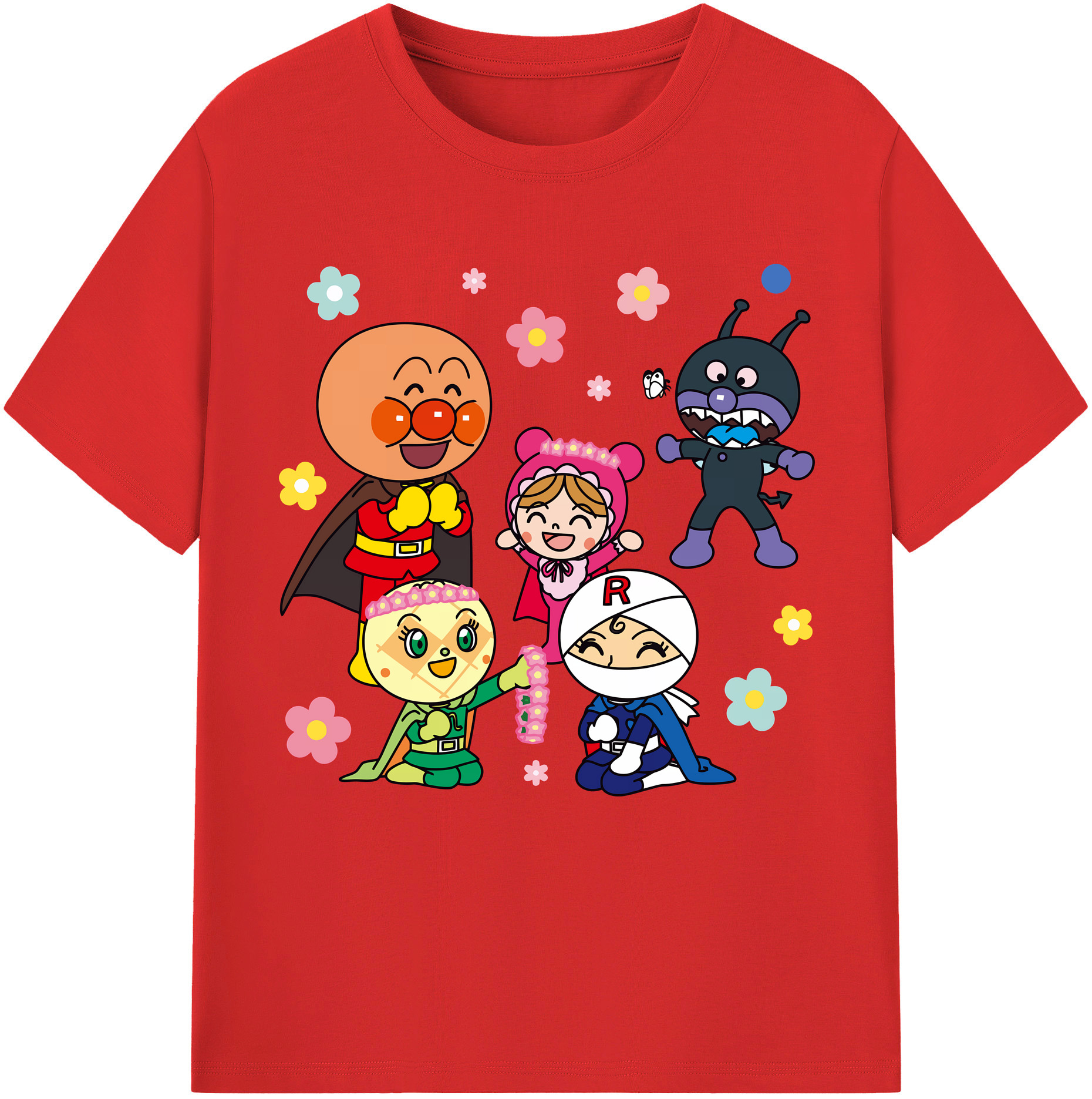 （画像用） アンパンマン Anpanman レディースカジュアルプリントTシャツ（綿100％）
