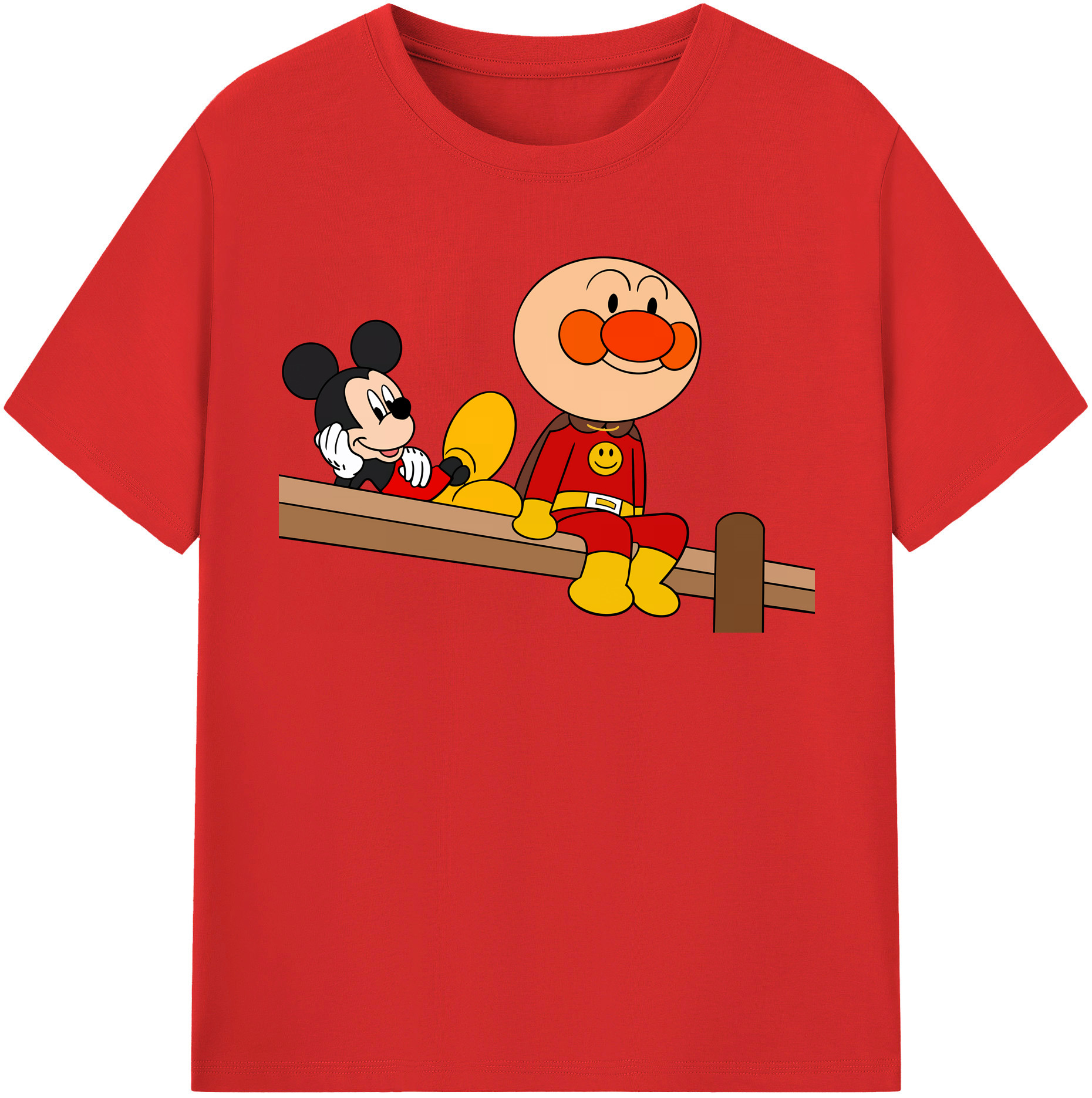 （画像用） アンパンマン Anpanman レディースカジュアルプリントTシャツ（綿100％）