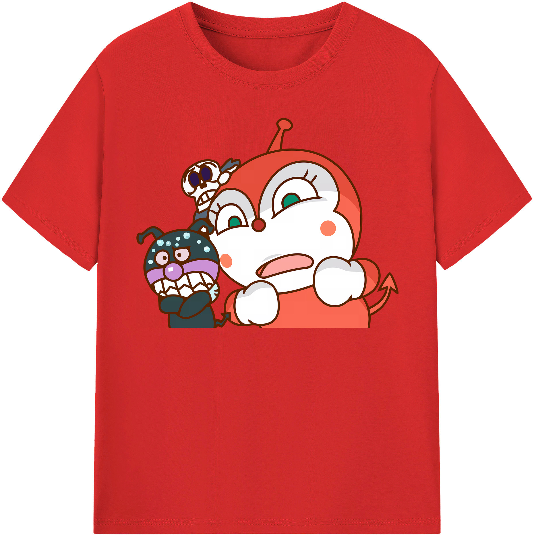 （画像用） アンパンマン Anpanman レディースカジュアルプリントTシャツ（綿100％）