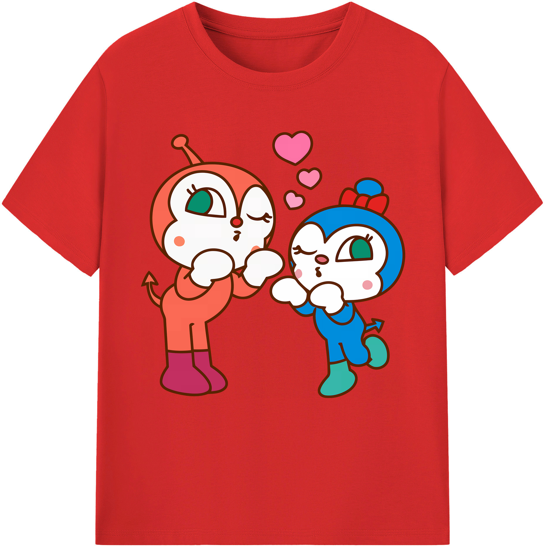 （画像用） アンパンマン Anpanman レディースカジュアルプリントTシャツ（綿100％）