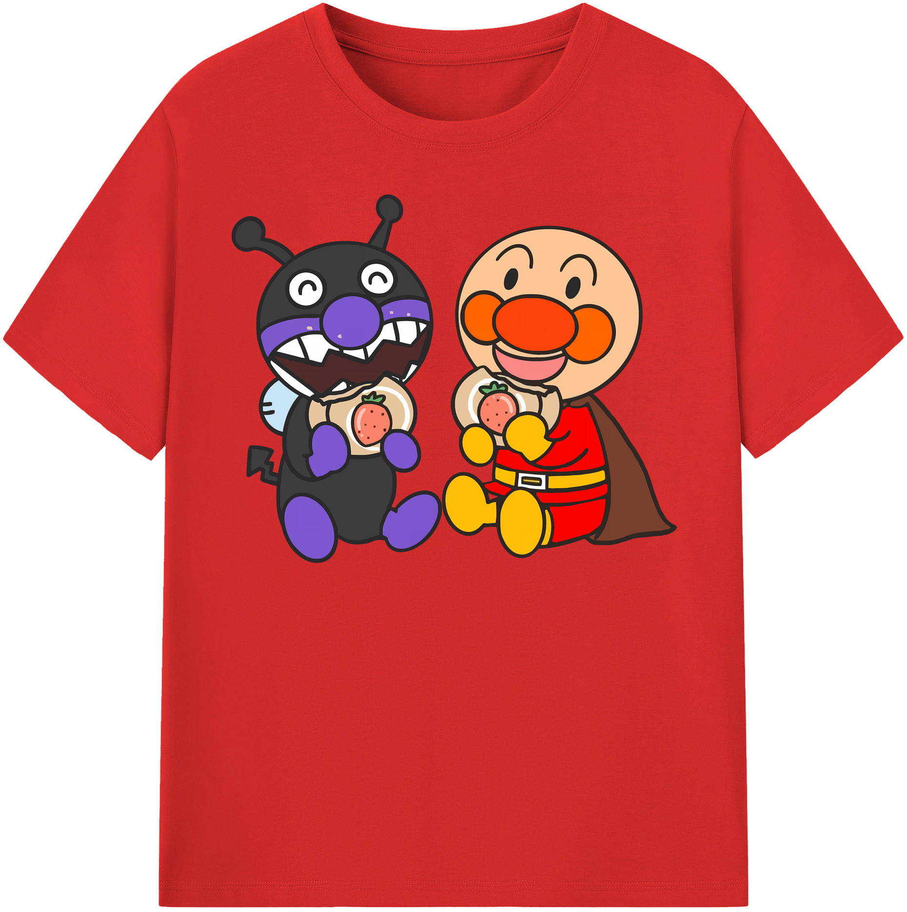 （画像用） アンパンマン Anpanman レディースカジュアルプリントTシャツ（綿100％）