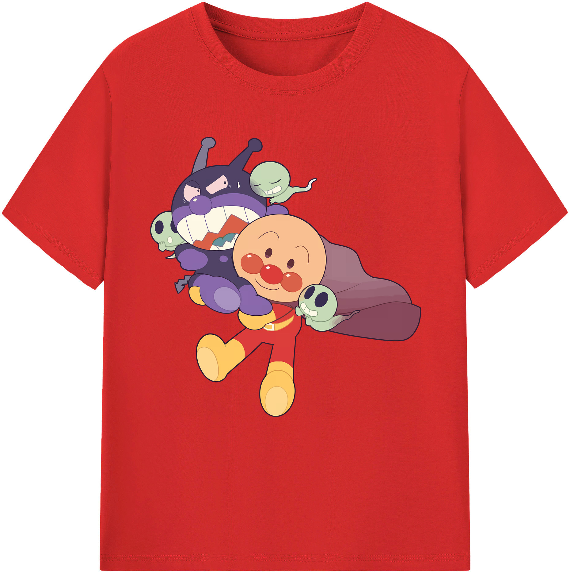 （画像用） アンパンマン Anpanman レディースカジュアルプリントTシャツ（綿100％）