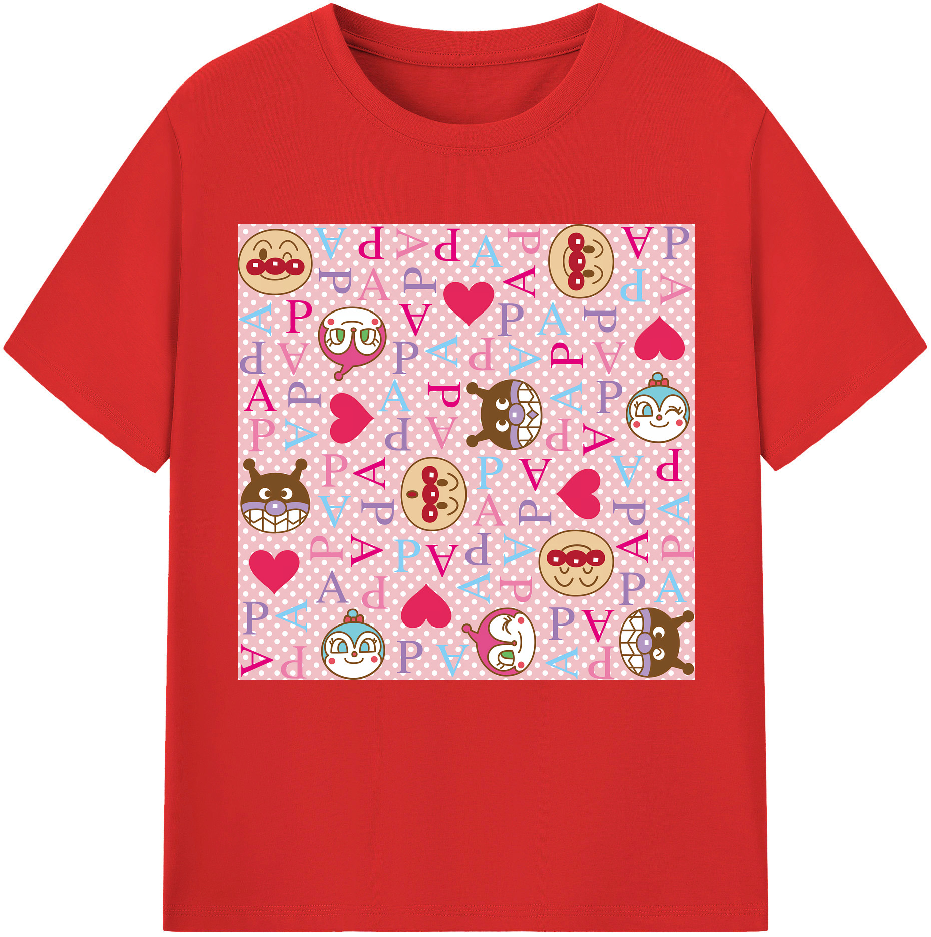 （画像用） アンパンマン Anpanman レディースカジュアルプリントTシャツ（綿100％）