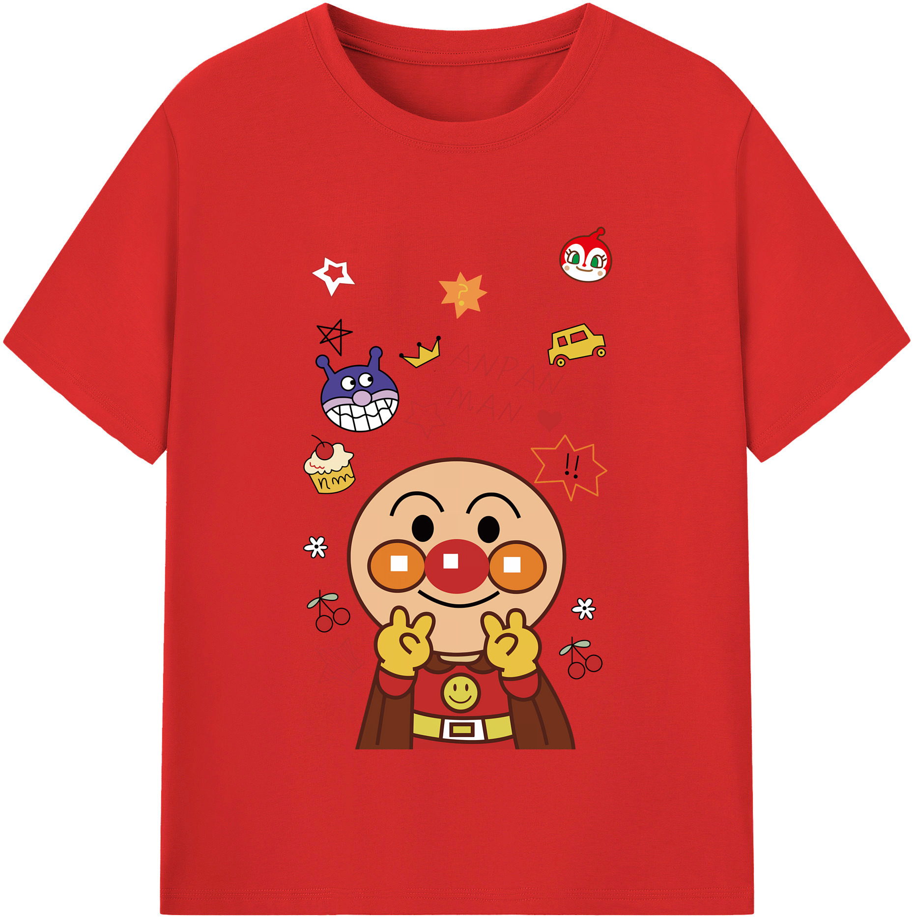 （画像用） アンパンマン Anpanman レディースカジュアルプリントTシャツ（綿100％）