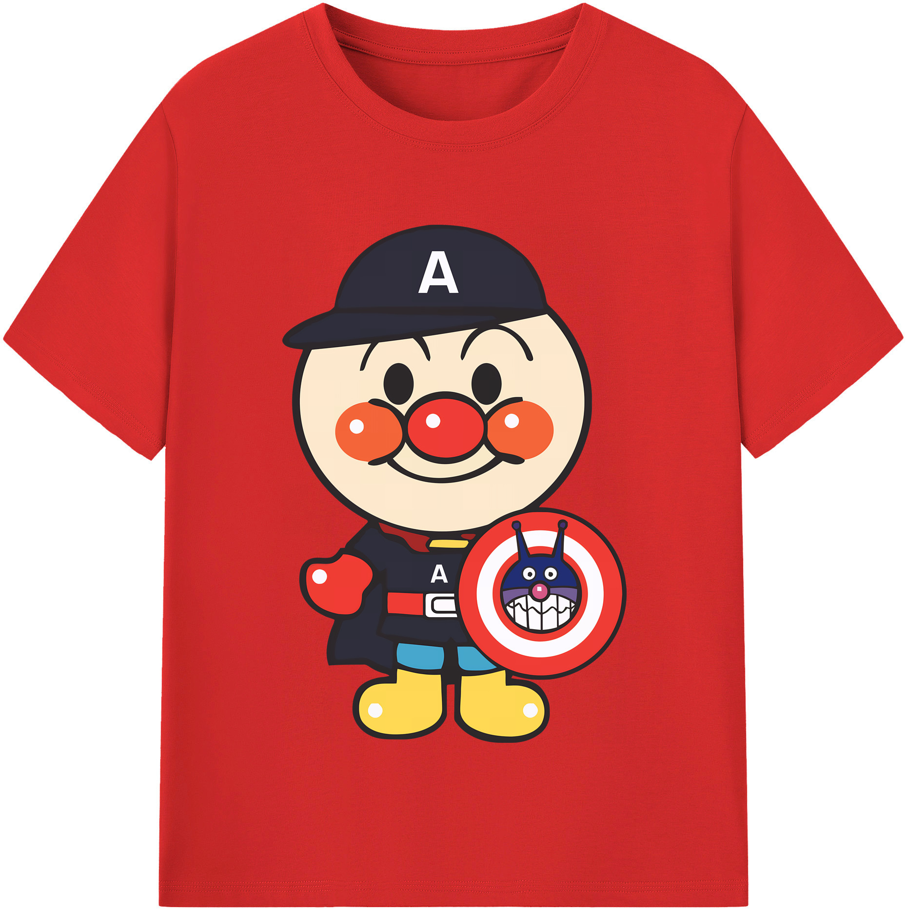 （画像用） アンパンマン Anpanman レディースカジュアルプリントTシャツ（綿100％）