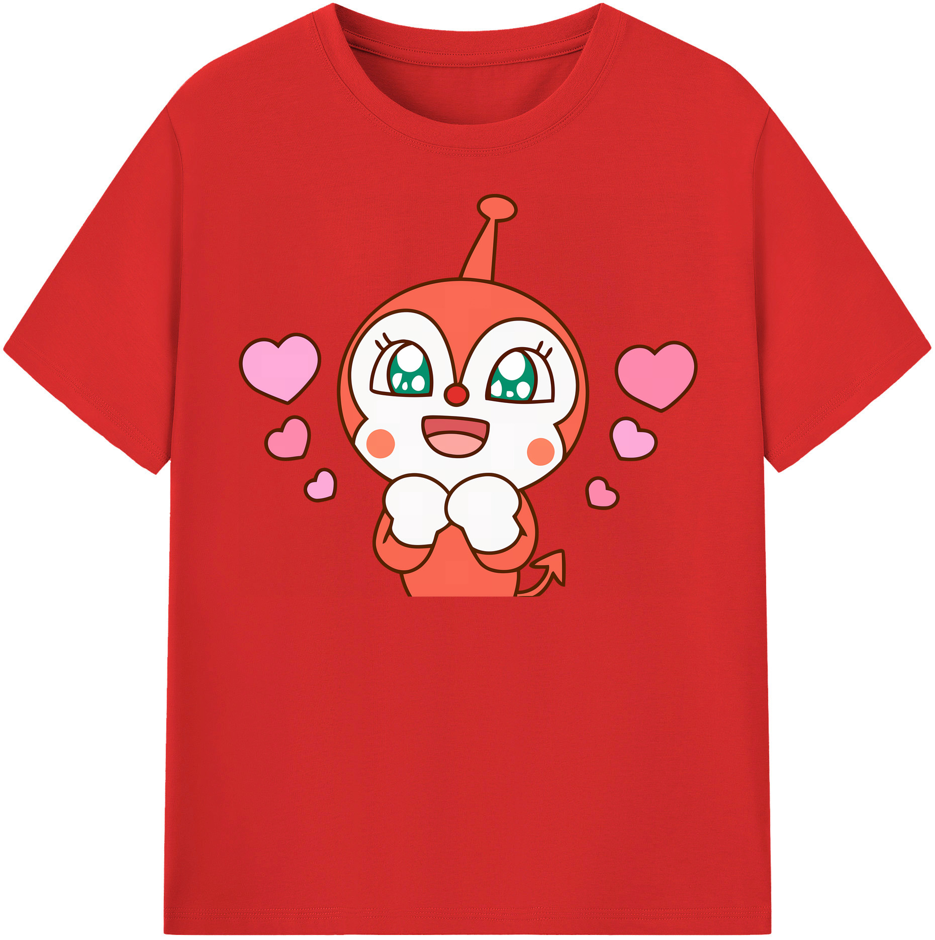 （画像用） アンパンマン Anpanman レディースカジュアルプリントTシャツ（綿100％）