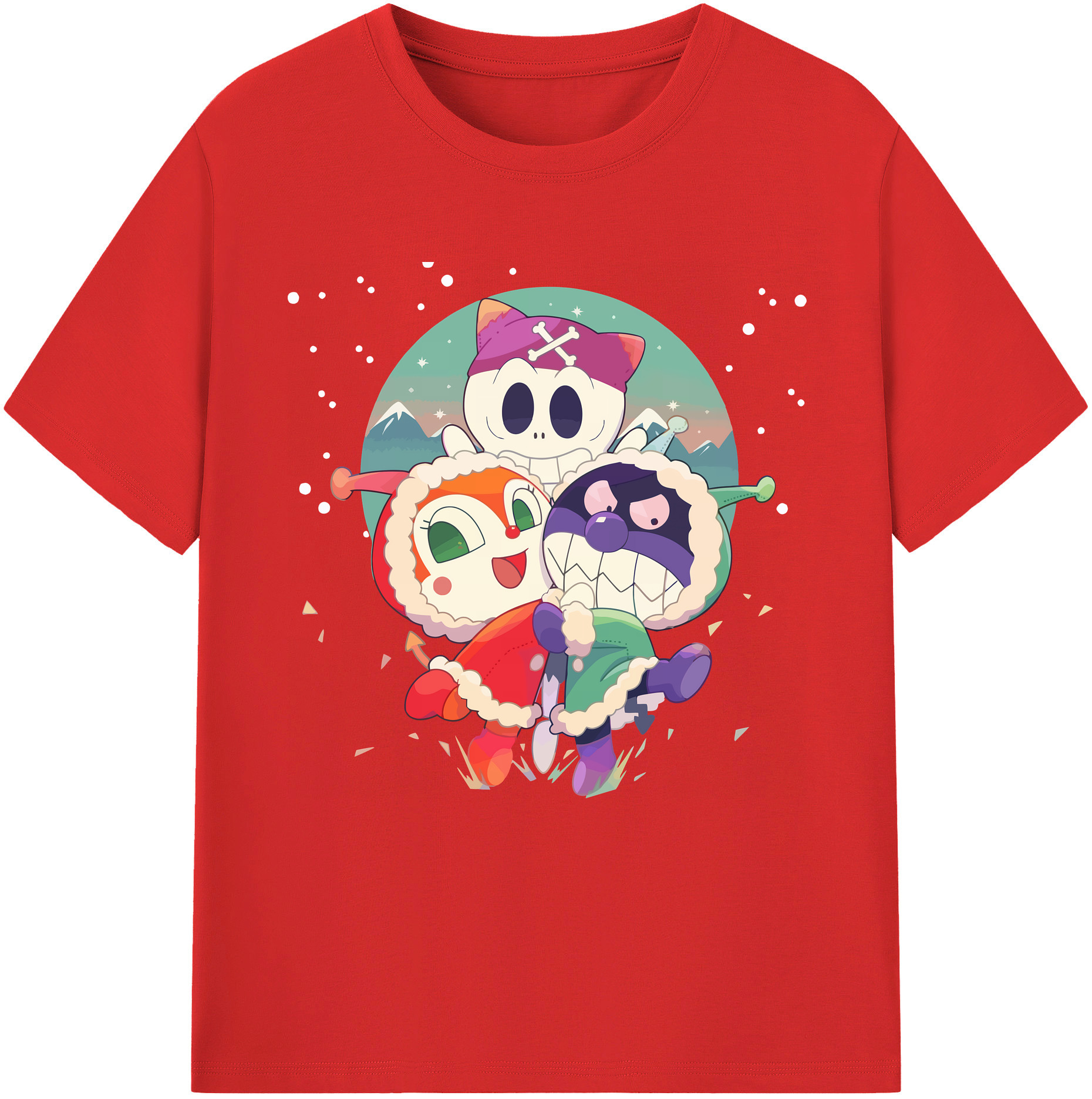 （画像用） アンパンマン Anpanman レディースカジュアルプリントTシャツ（綿100％）