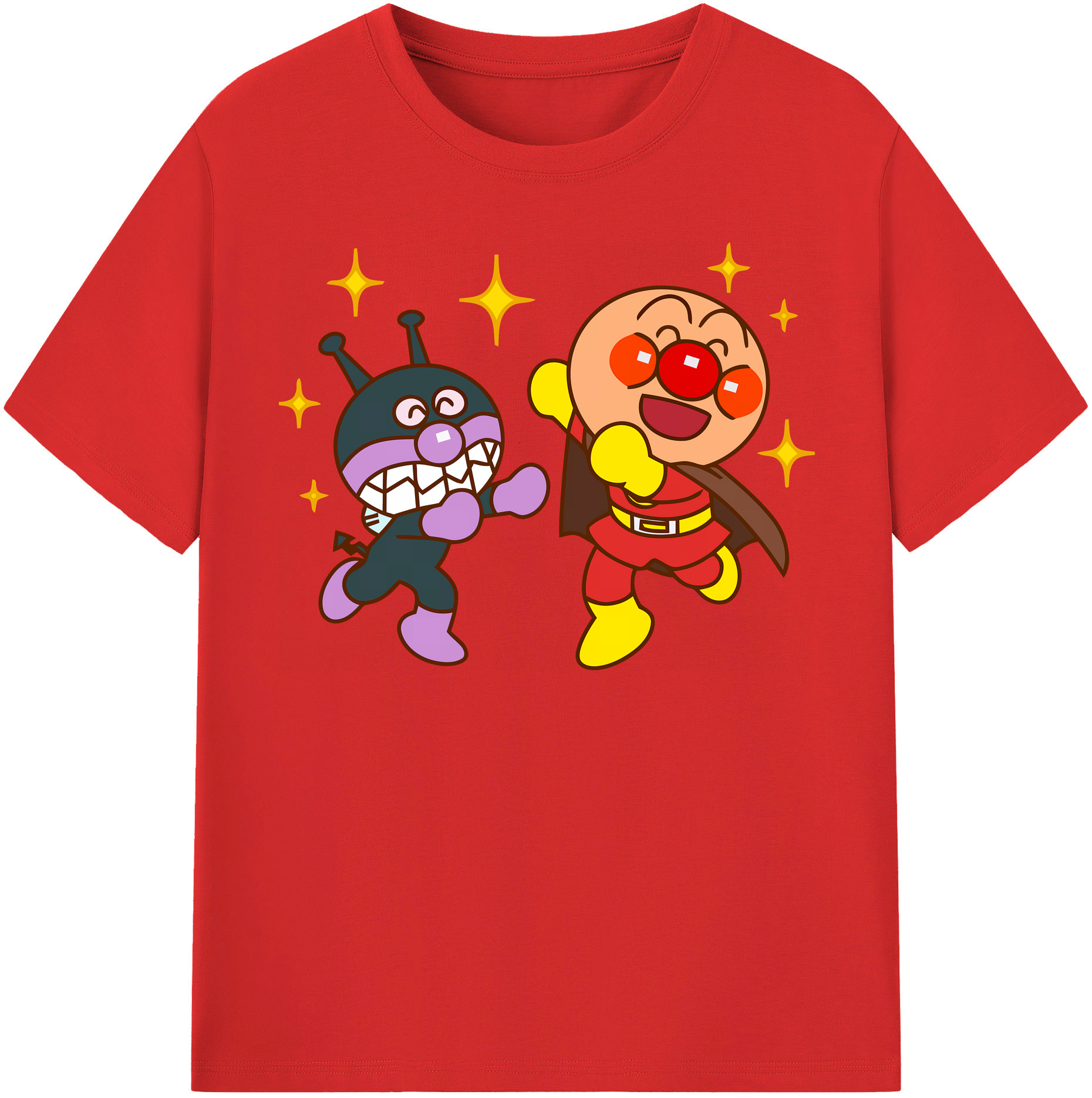 （画像用） アンパンマン Anpanman レディースカジュアルプリントTシャツ（綿100％）