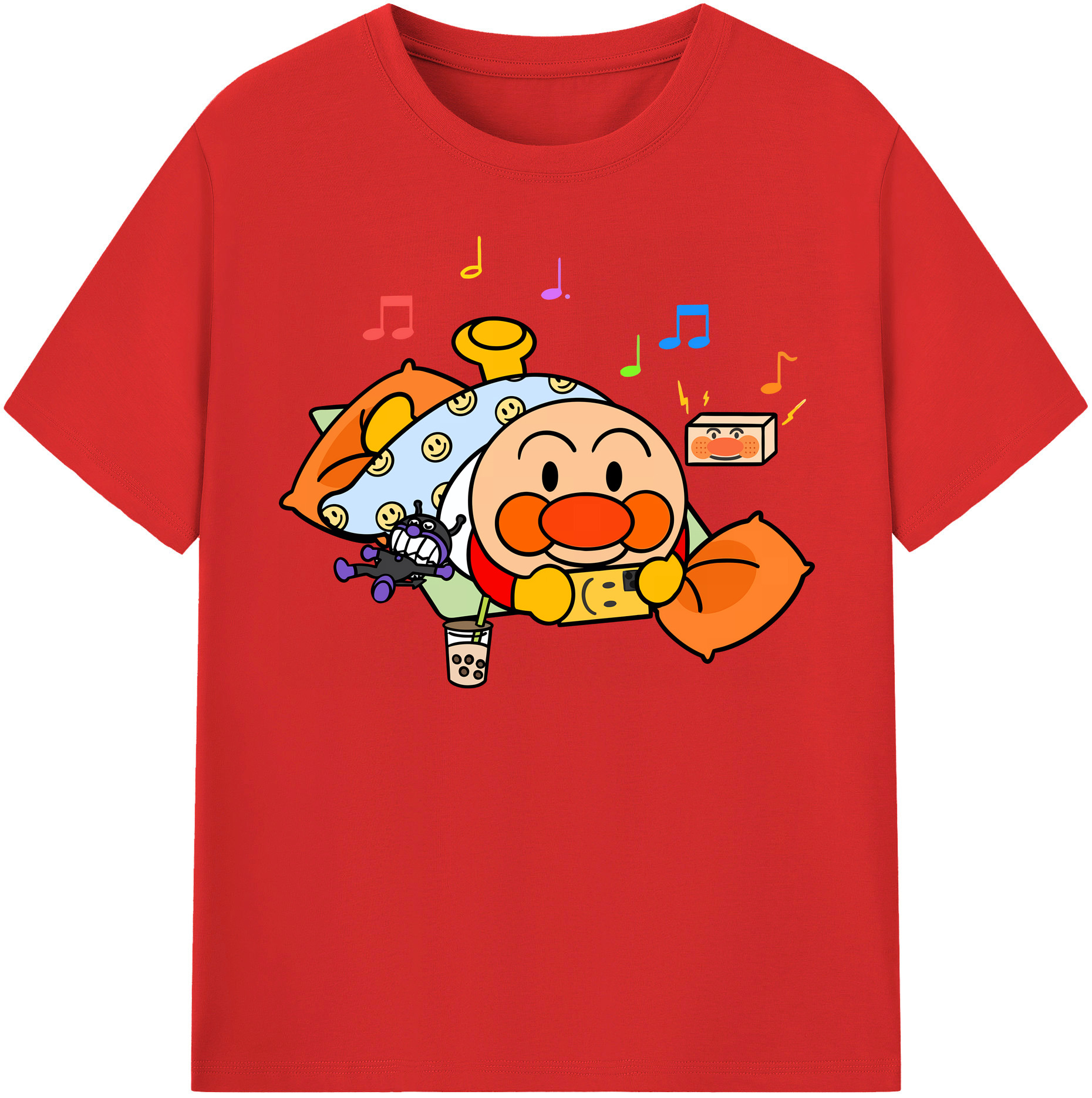 （画像用） アンパンマン Anpanman レディースカジュアルプリントTシャツ（綿100％）