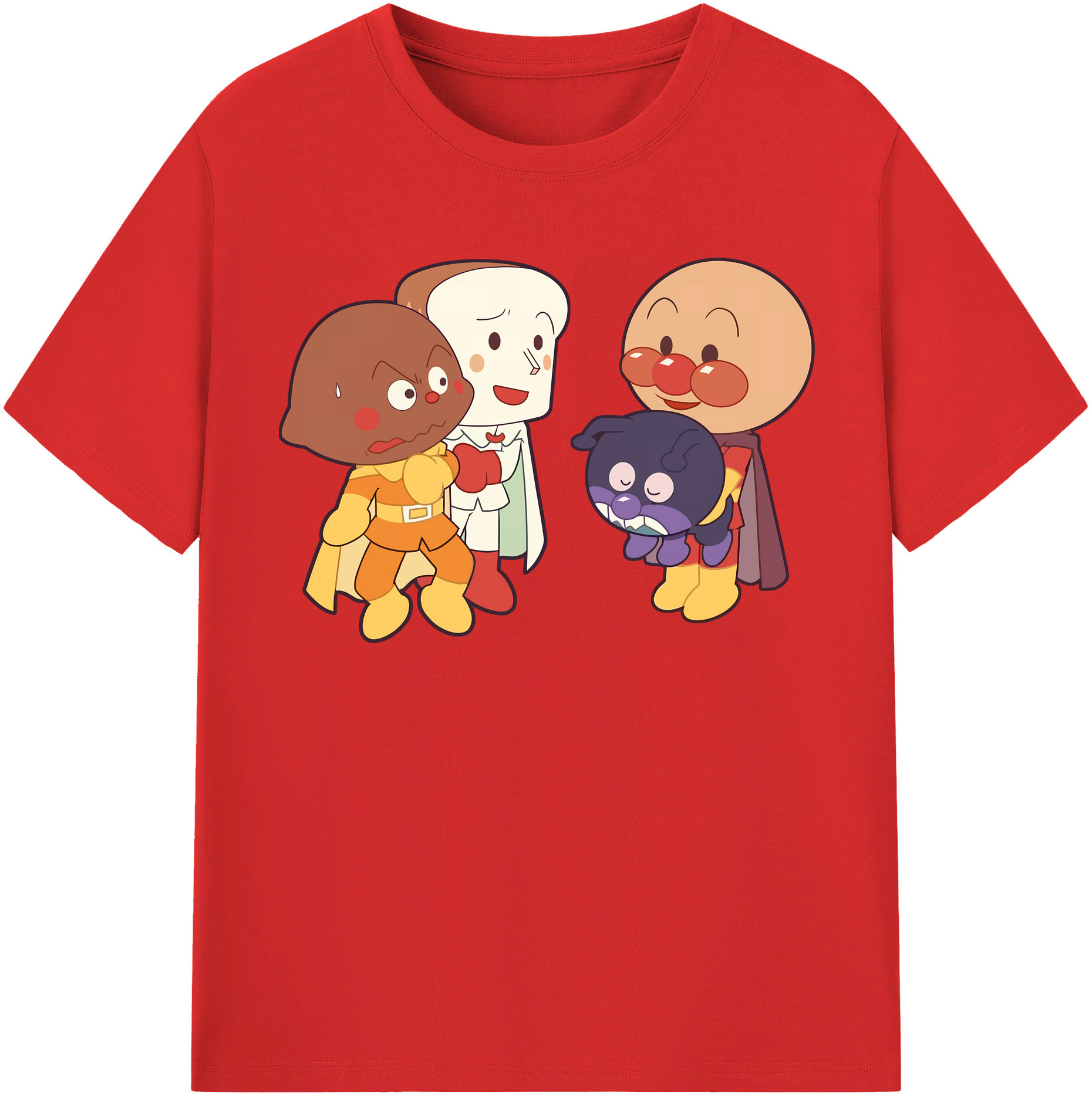 （画像用） アンパンマン Anpanman レディースカジュアルプリントTシャツ（綿100％）