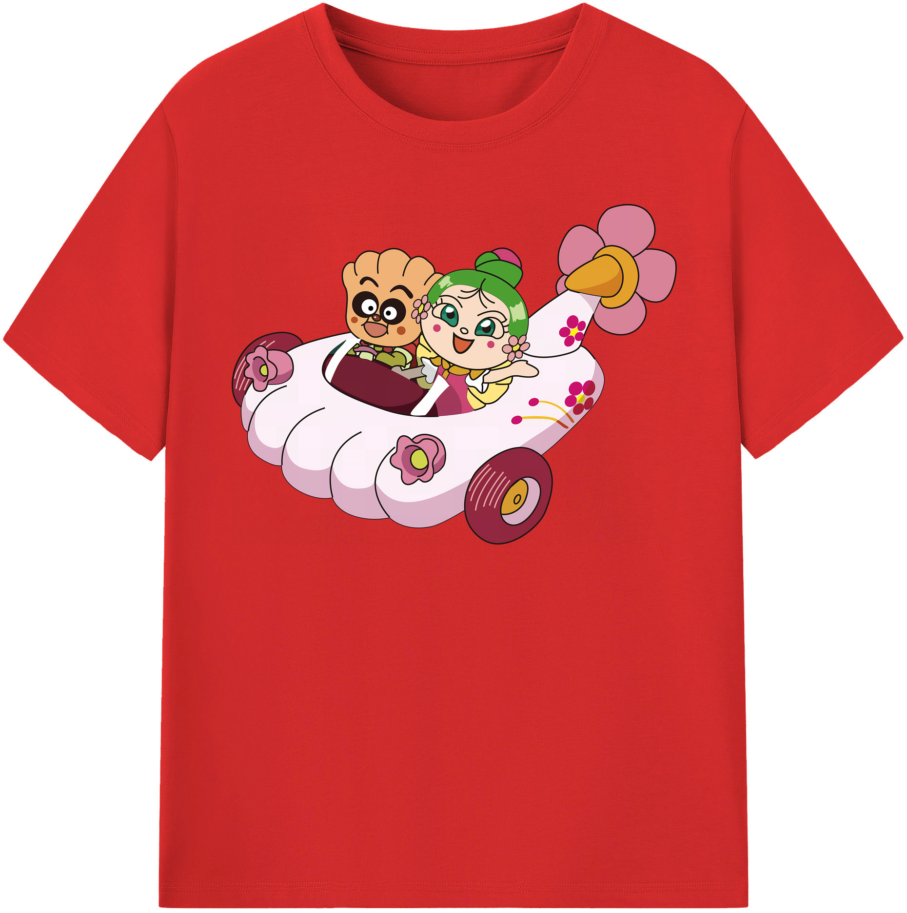 （画像用） アンパンマン Anpanman レディースカジュアルプリントTシャツ（綿100％）