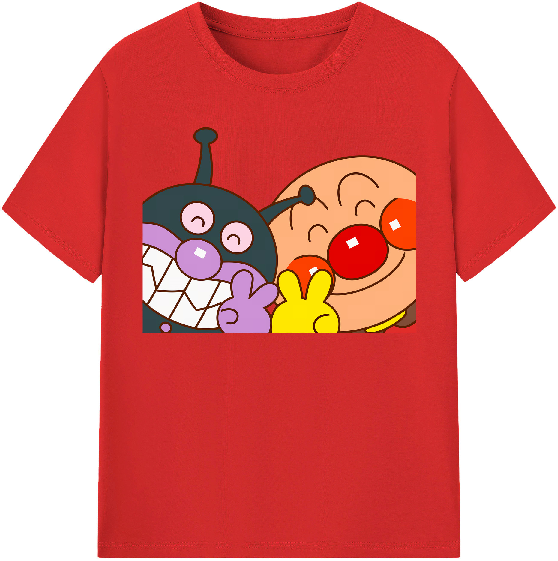 （画像用） アンパンマン Anpanman レディースカジュアルプリントTシャツ（綿100％）