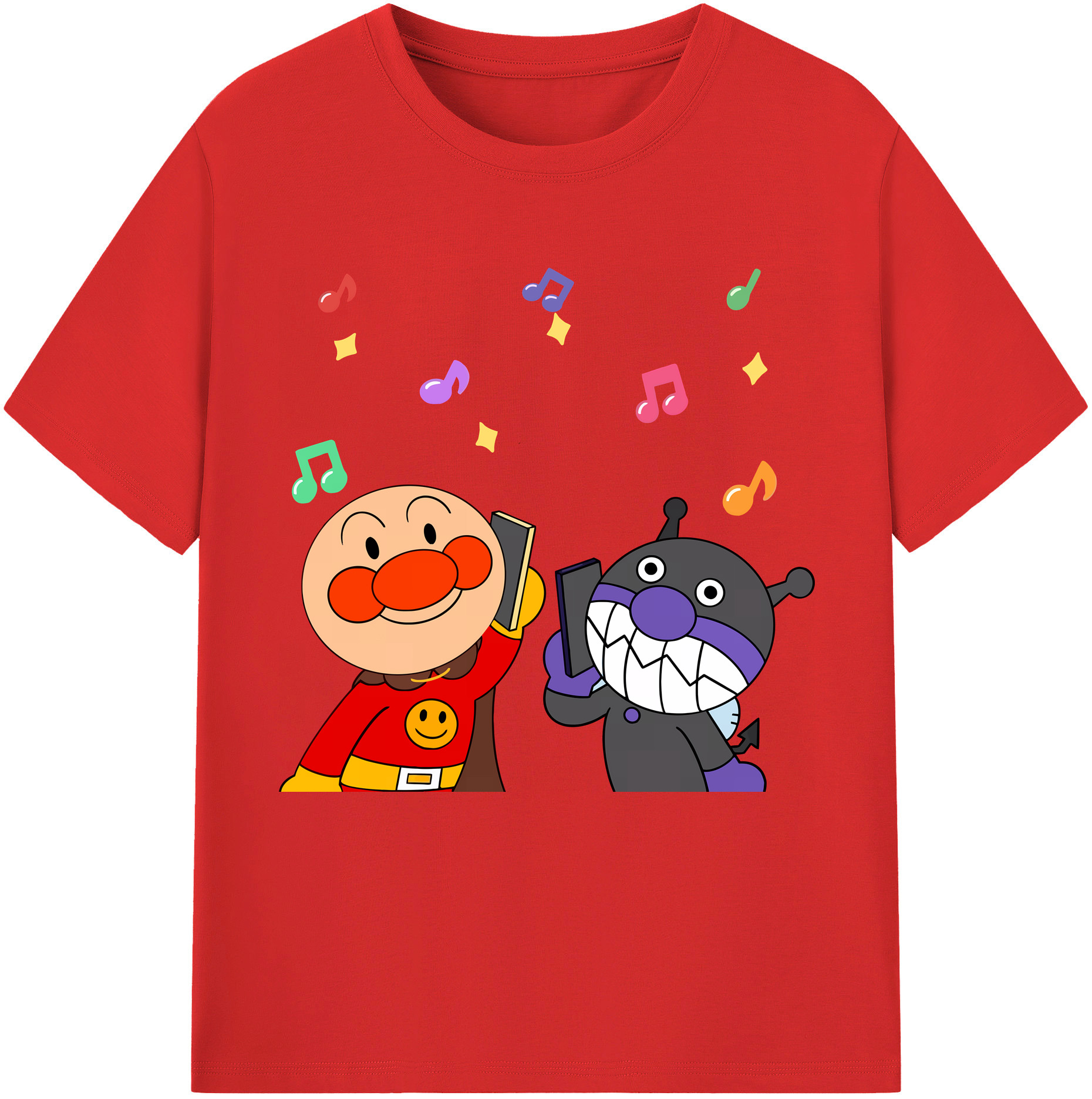 （画像用） アンパンマン Anpanman レディースカジュアルプリントTシャツ（綿100％）