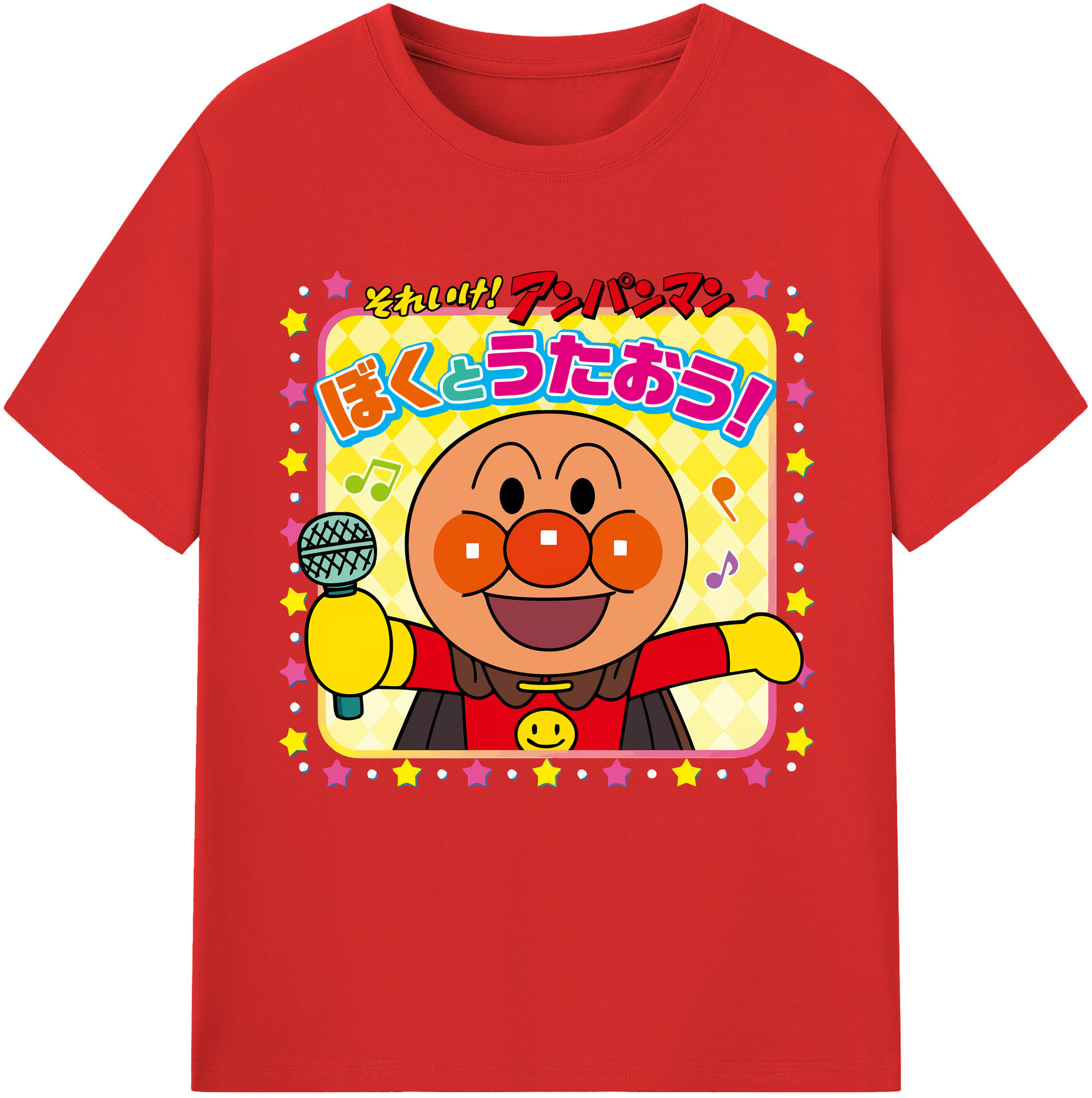 （画像用） アンパンマン Anpanman レディースカジュアルプリントTシャツ（綿100％）