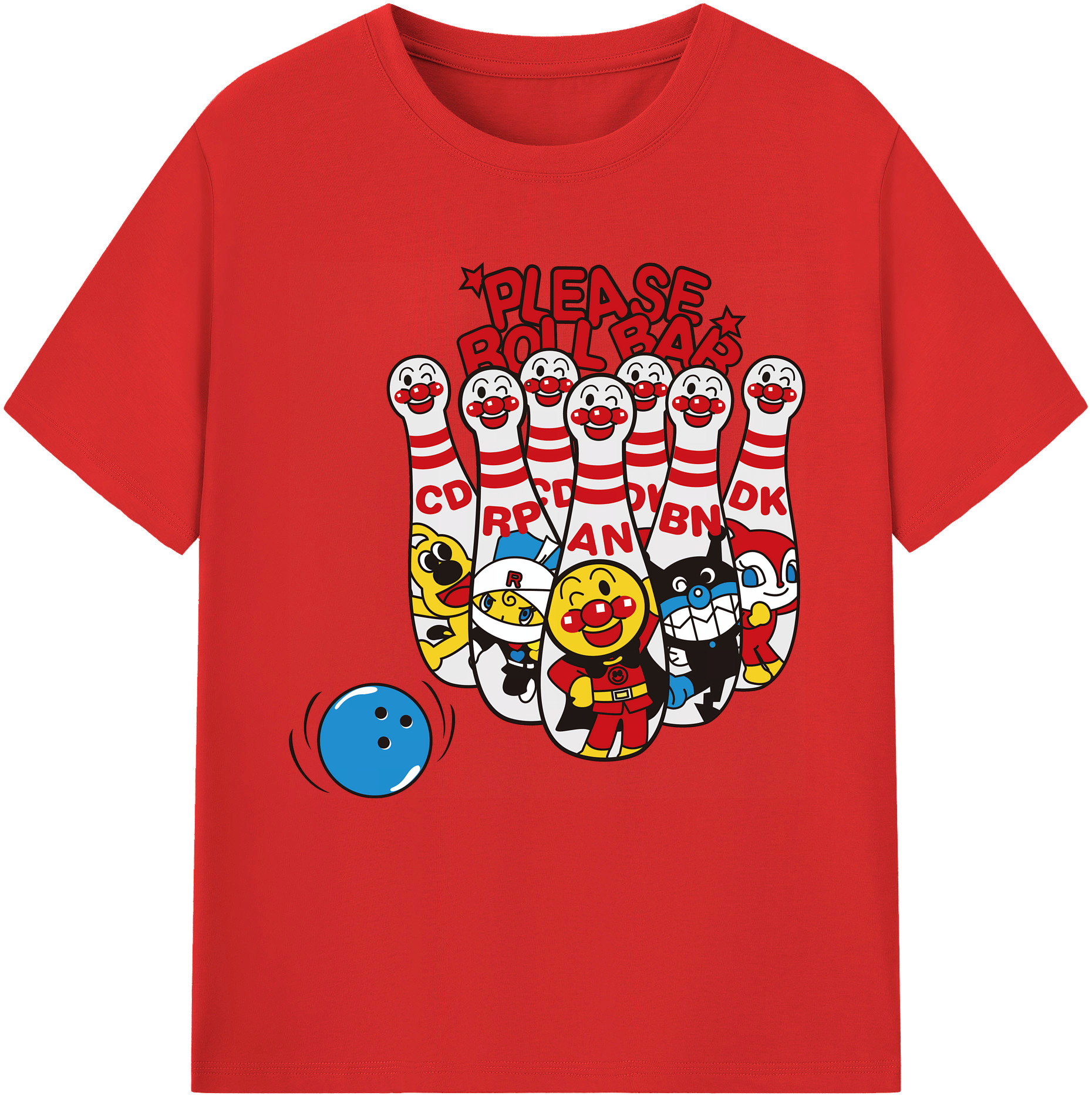 （画像用） アンパンマン Anpanman レディースカジュアルプリントTシャツ（綿100％）