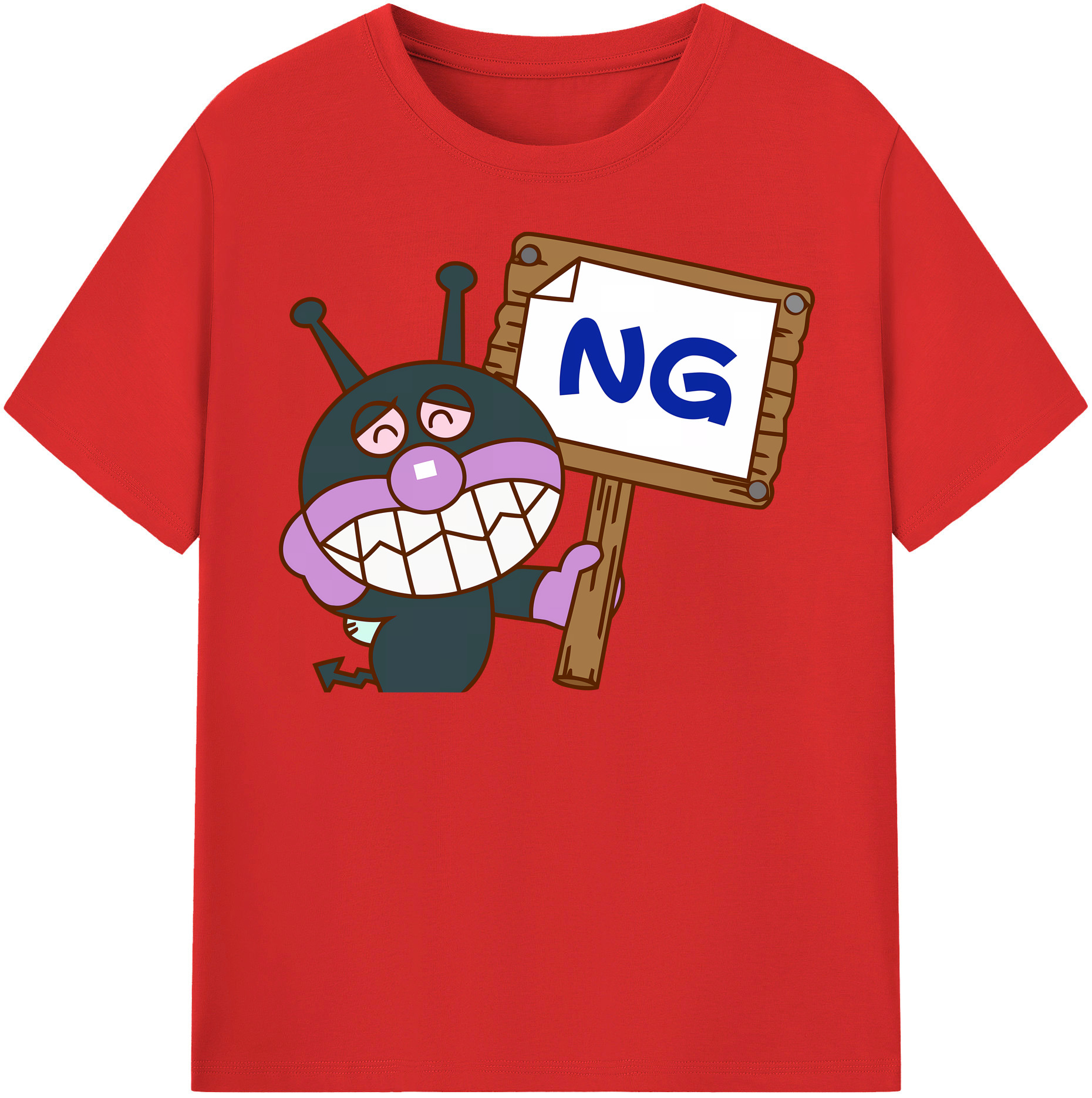 （画像用） アンパンマン Anpanman レディースカジュアルプリントTシャツ（綿100％）
