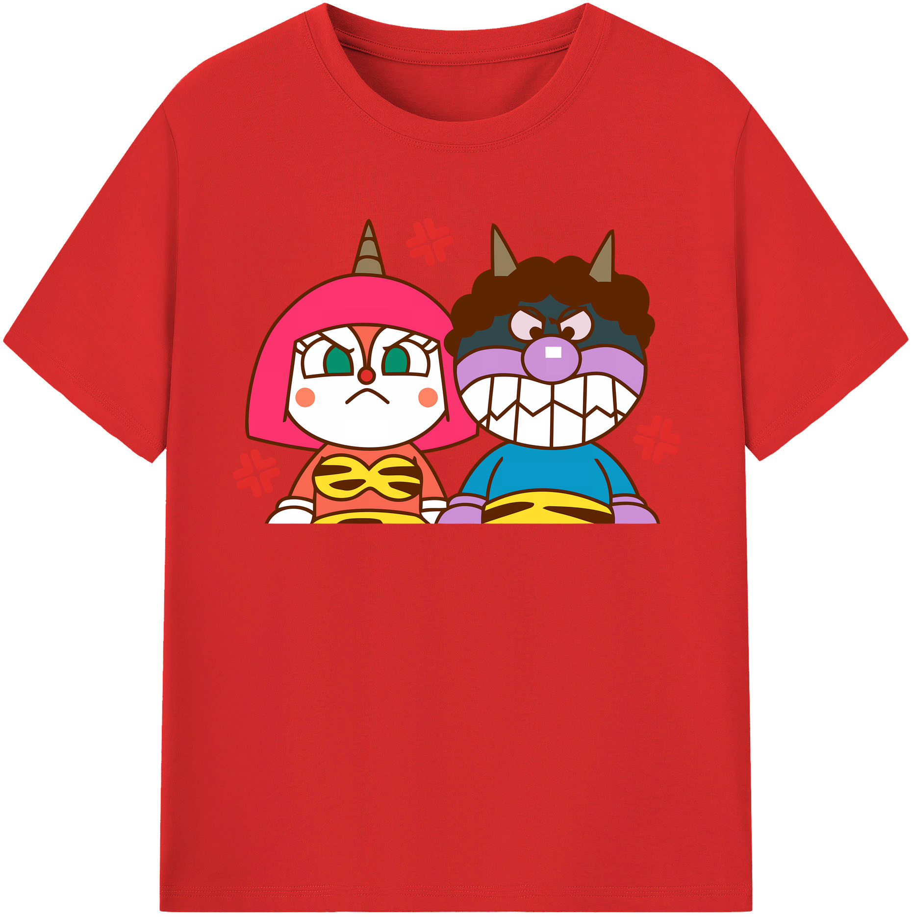 （画像用） アンパンマン Anpanman レディースカジュアルプリントTシャツ（綿100％）