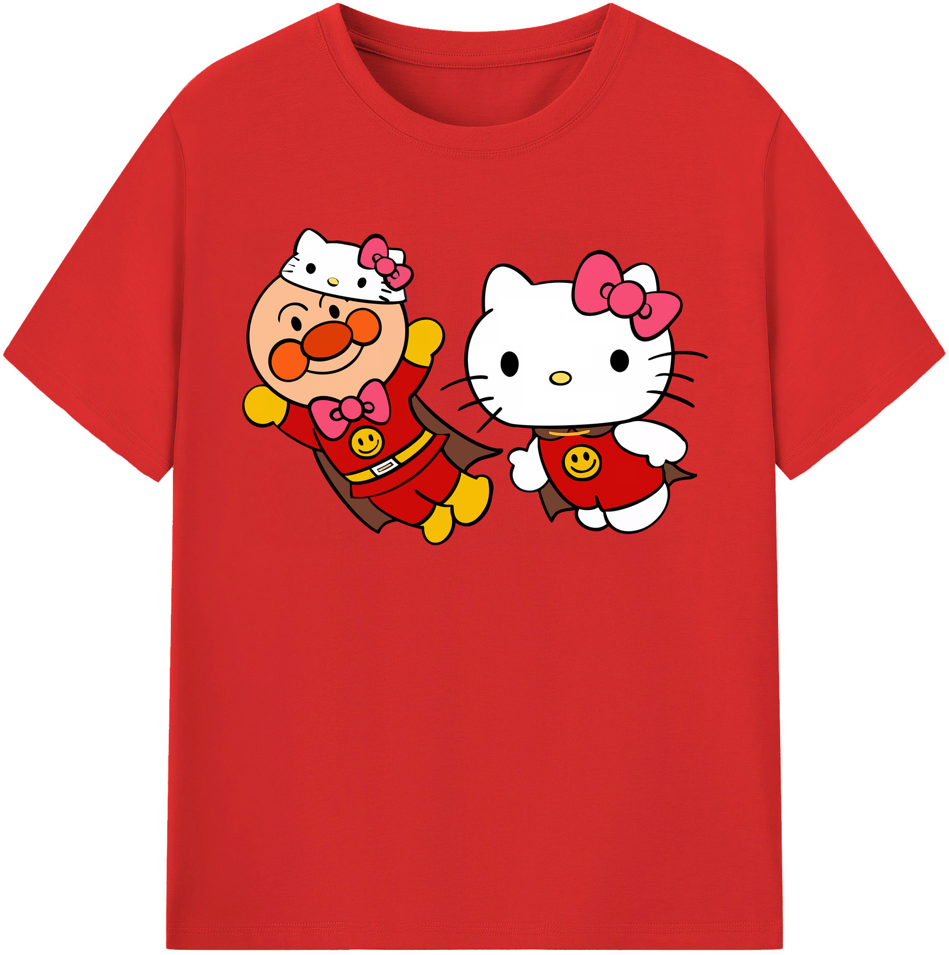 （画像用） アンパンマン Anpanman レディースカジュアルプリントTシャツ（綿100％）