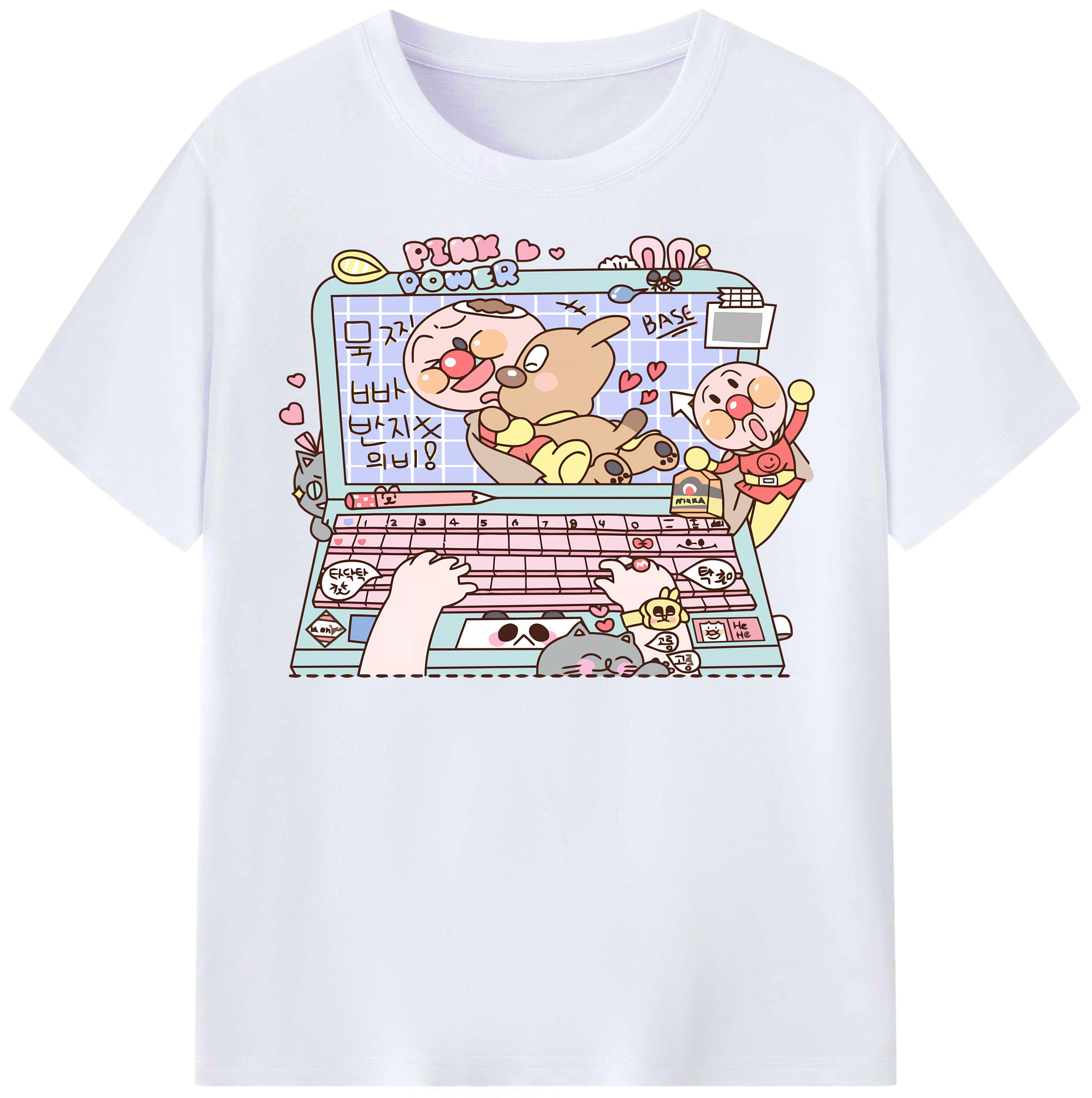 （画像用） アンパンマン Anpanman レディースカジュアルプリントTシャツ（綿100％）