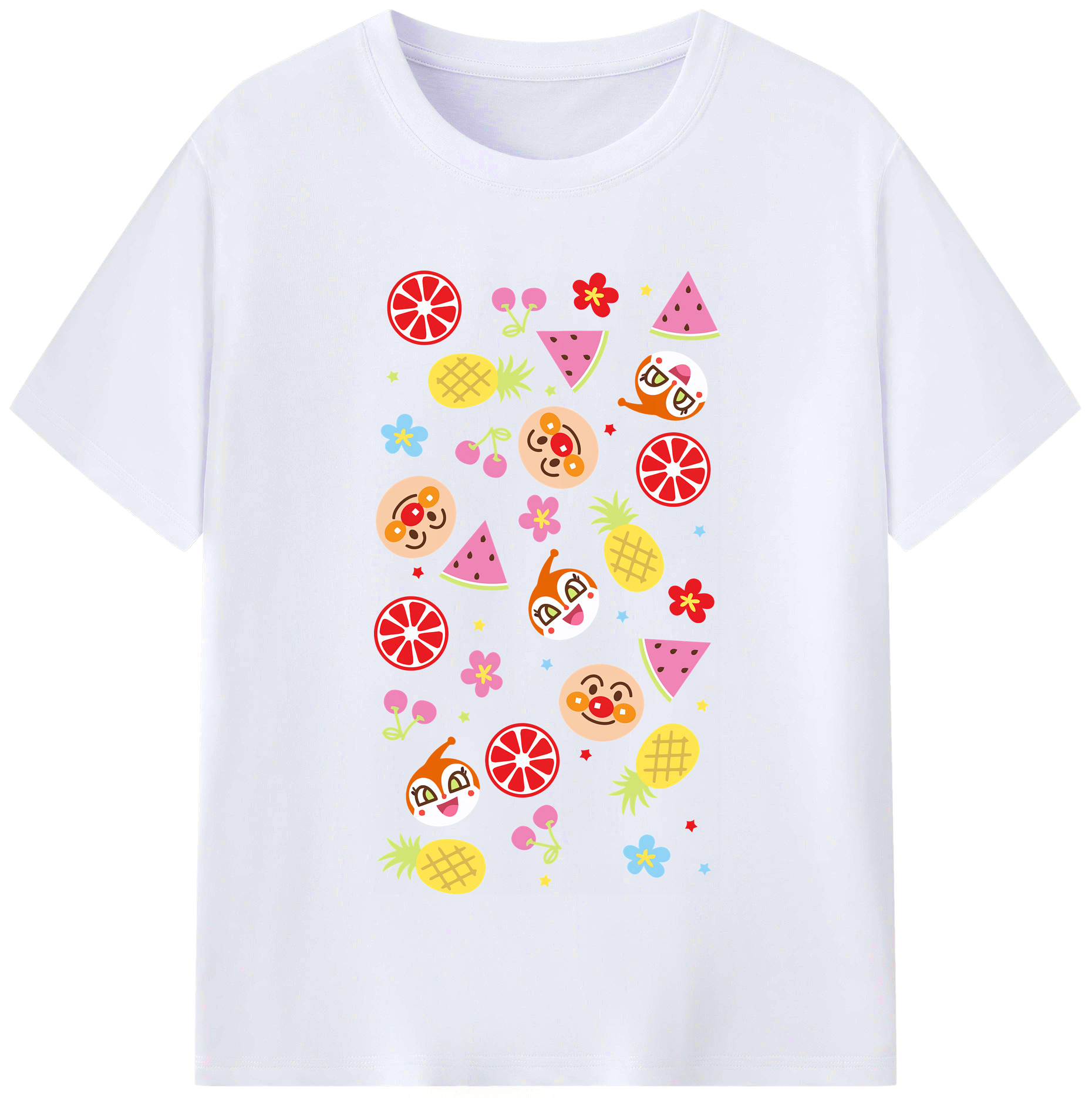 （画像用） アンパンマン Anpanman レディースカジュアルプリントTシャツ（綿100％）