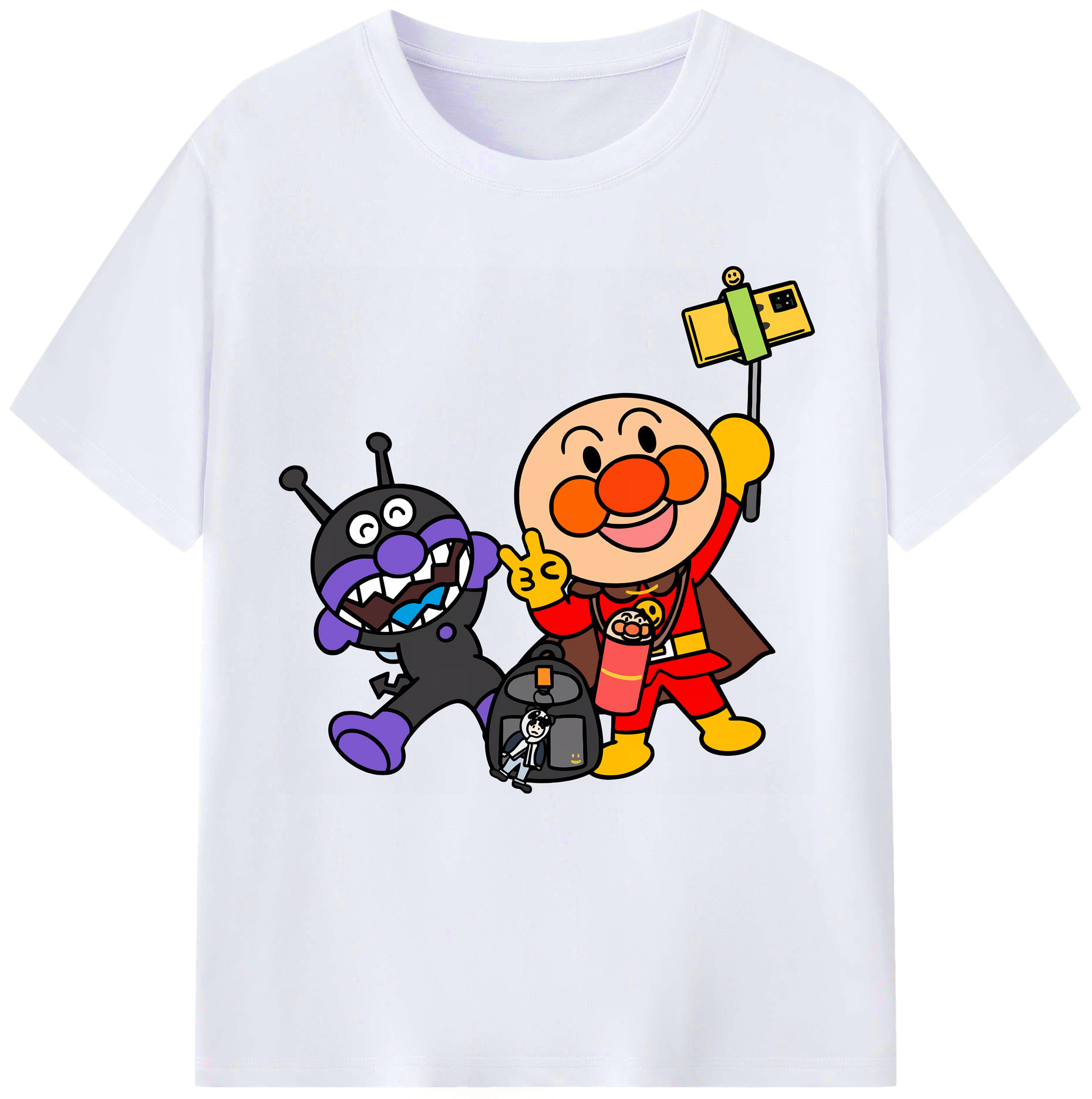 （画像用） アンパンマン Anpanman レディースカジュアルプリントTシャツ（綿100％）