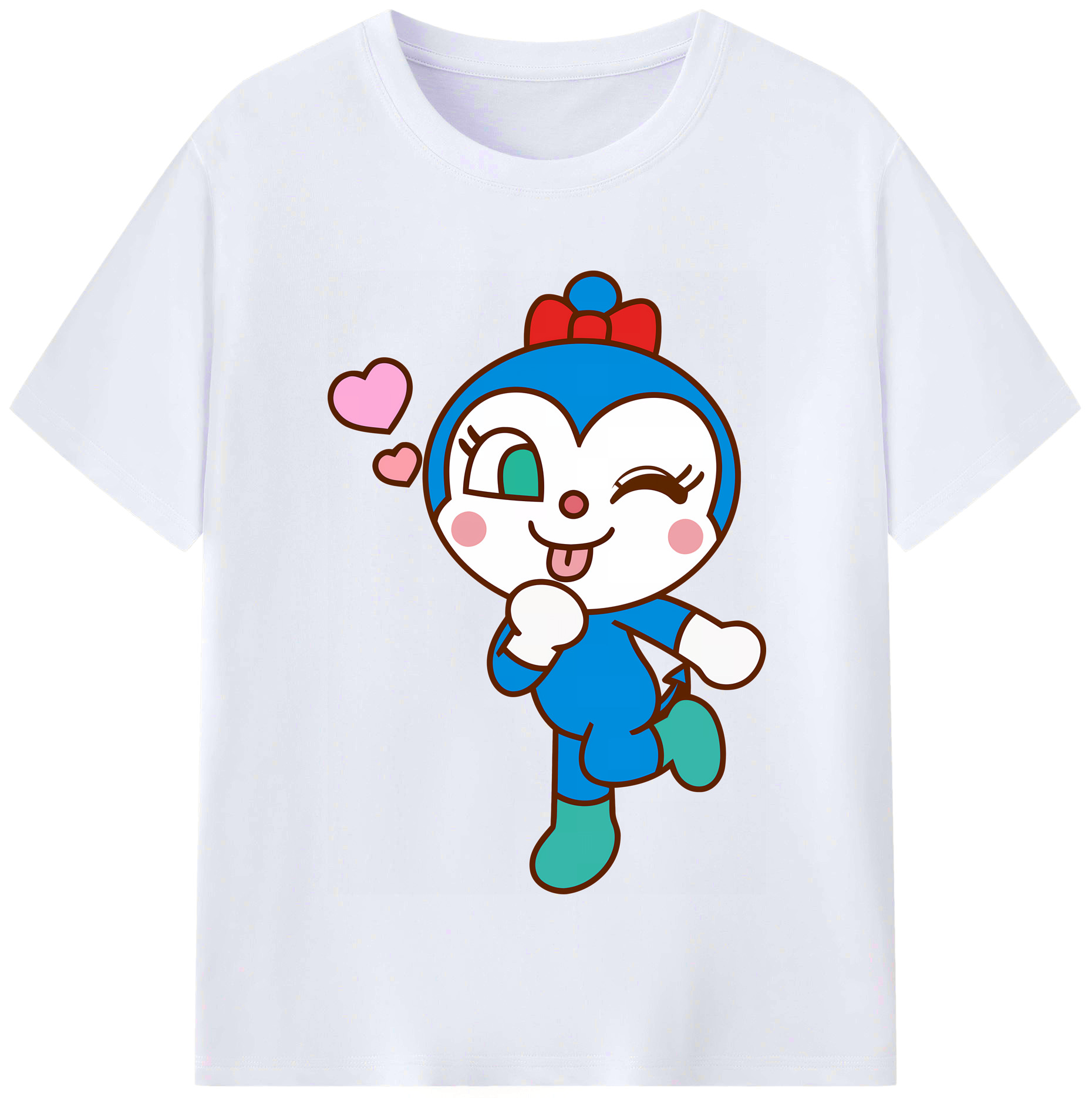 （画像用） アンパンマン Anpanman レディースカジュアルプリントTシャツ（綿100％）
