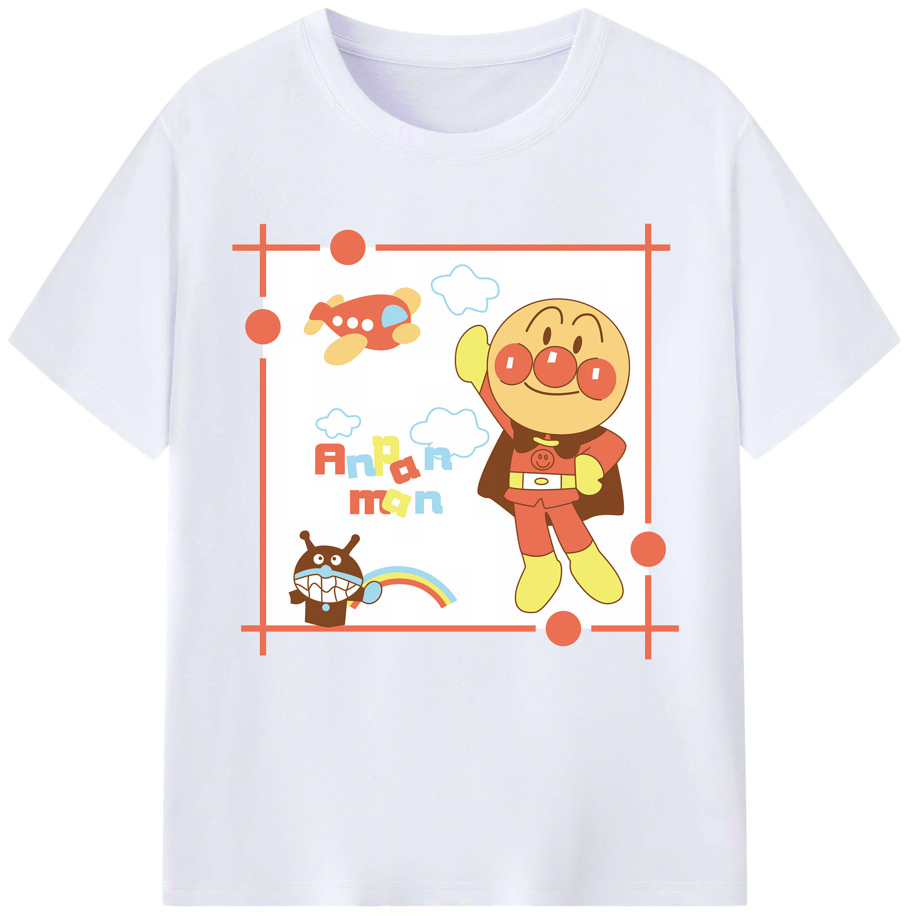 （画像用） アンパンマン Anpanman レディースカジュアルプリントTシャツ（綿100％）