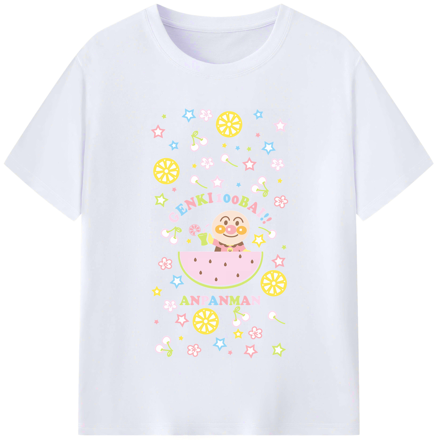 （画像用） アンパンマン Anpanman レディースカジュアルプリントTシャツ（綿100％）